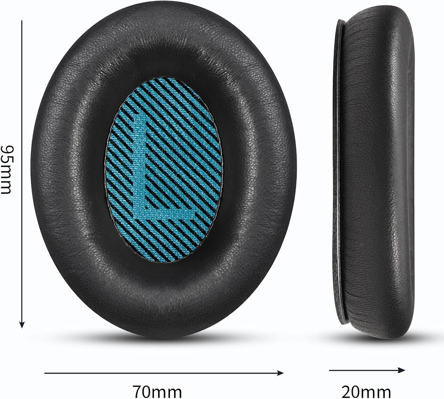 Headphones Replacement Ear Pads, Sheepskin Ear Cushions for Bose AE2/QuietComfort 15/QC25 Improved Durability, Ear Pads Cushions with High-Density Foam, Thickness and Sound Isolation -Black