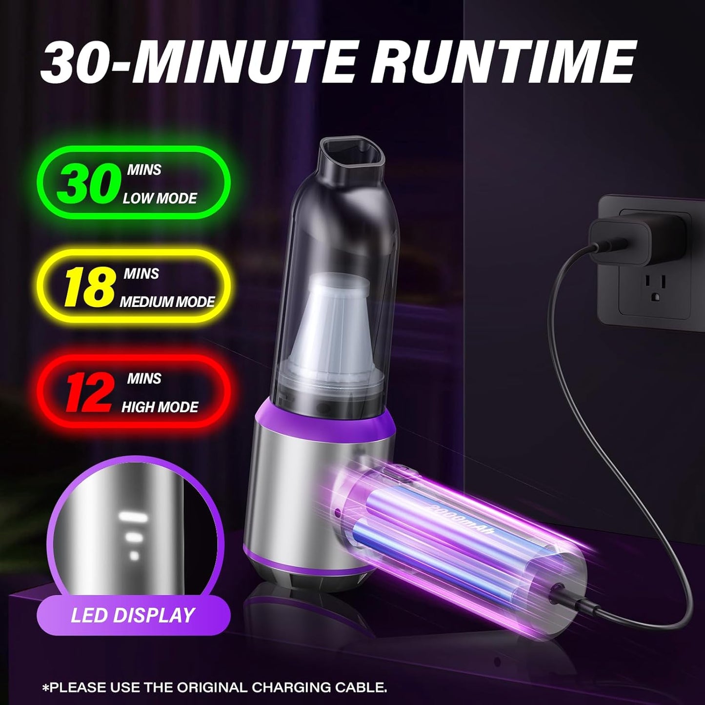 Handheld Car Vacuum (Grey-purple)