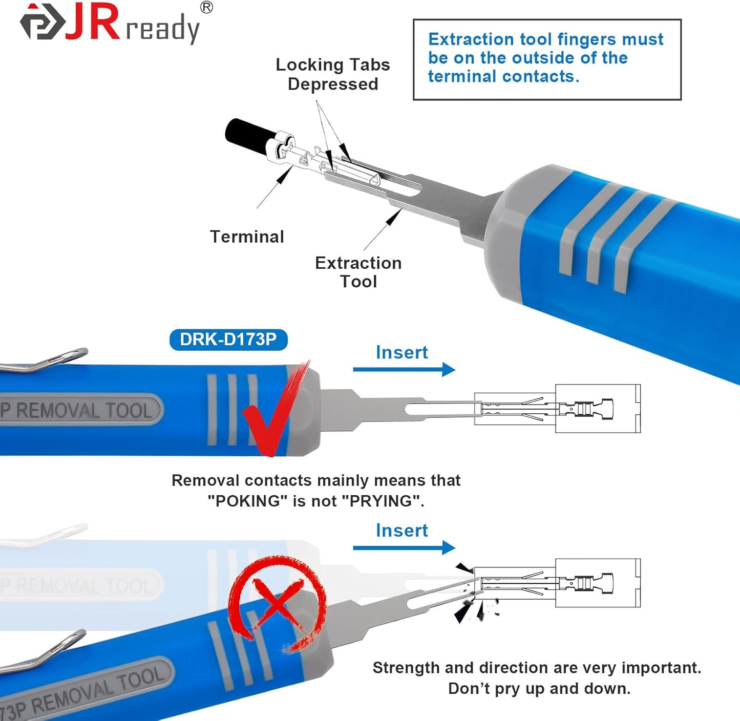 JRready DRK-D173P Molex 11-03-0044 Mini-Fit Jr. Extraction Tool Molex Pin Extractor Tool Molex Pin Removal for ATX EPS PCI-E Connectors Terminal Release Tool ATX Pin Removal Tool