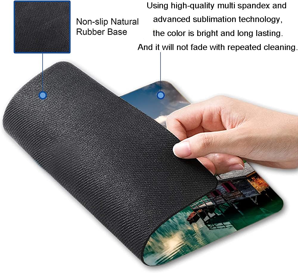 Hokafenle Mouse Pad, Natural Mountains Landscape Mouse Pad, Computer Mouse Mat Square Waterproof Mousepad Non-Slip Rubber Base MousePads for Office Home Laptop