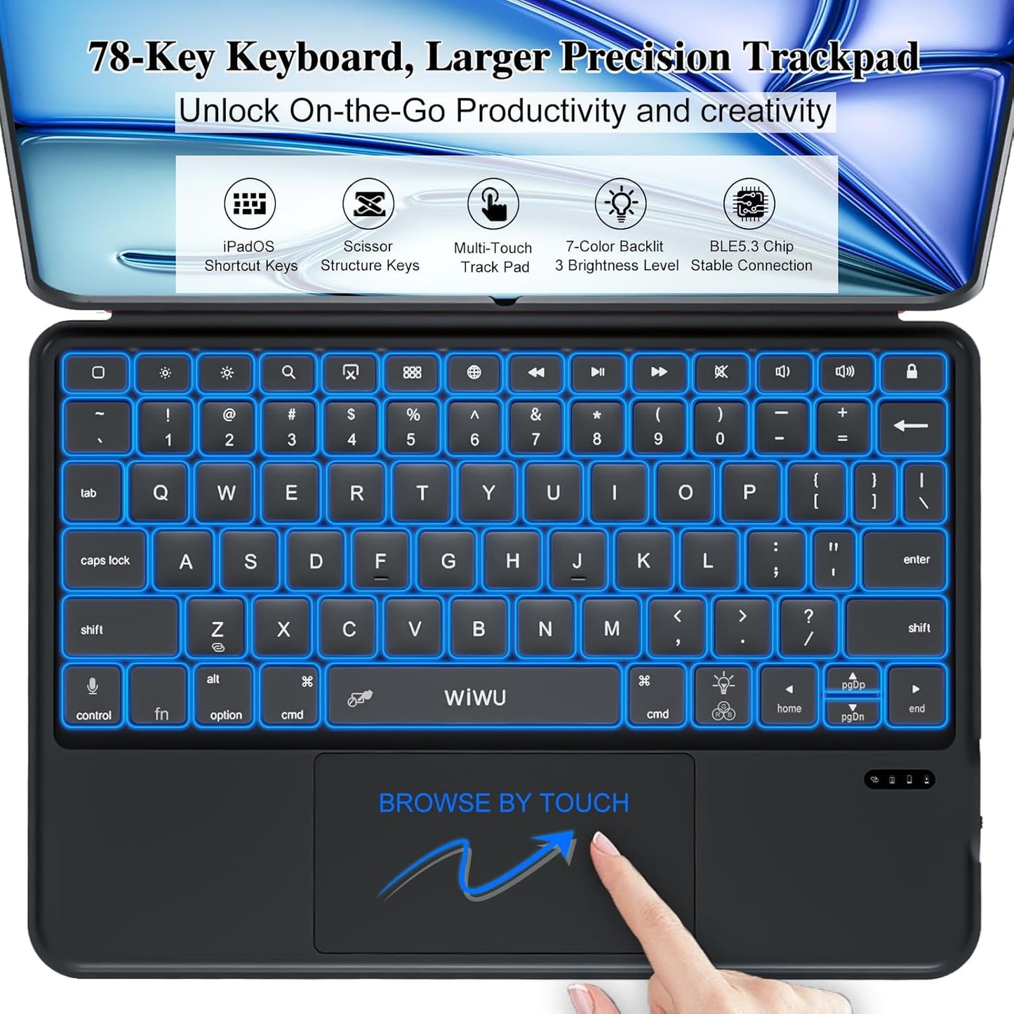 Keyboard Case for iPad Air 11 inch M3 M2 (2025 2024)&Pro 11,Magnetic Detachable iPad A16 11th/10th Keyboard,Trackpad,Backlit,Quiet Typing,Full Protection for iPad Air 5th/4th Gen 10.9 inch (Black)