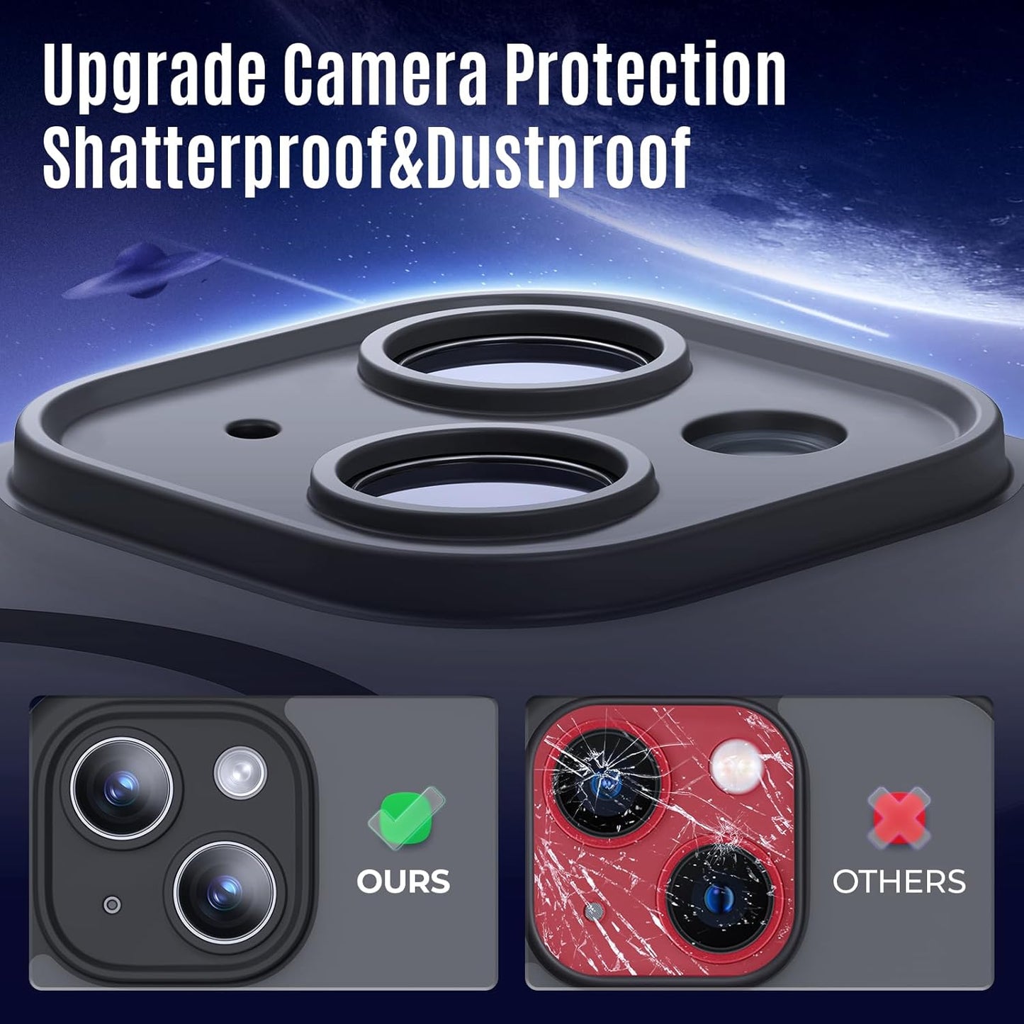 Designed for iPhone 13 Case, Compatible with MagSafe, with Privacy Screen Protectors X2, [Camera Protection] [15FT Military Drop Protection] Shockproof Phone Case, 6.1", Black