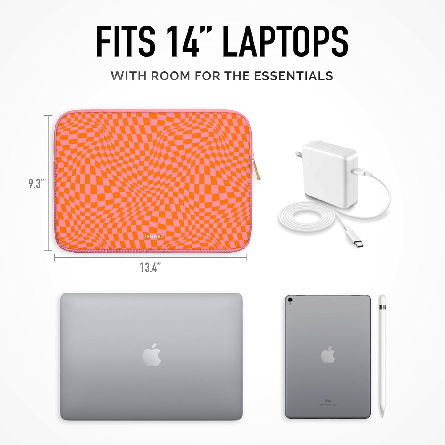 Vandel Slim MacBook Pro 14 inch Laptop Sleeve, Neoprene 14 Inch Apple MacBook Laptop Case Sleeve, Dell, HP Cover, Protective Asus, HP, Dell XPS Case, Computer Cover, Mac M1, M2, M3 Pouch