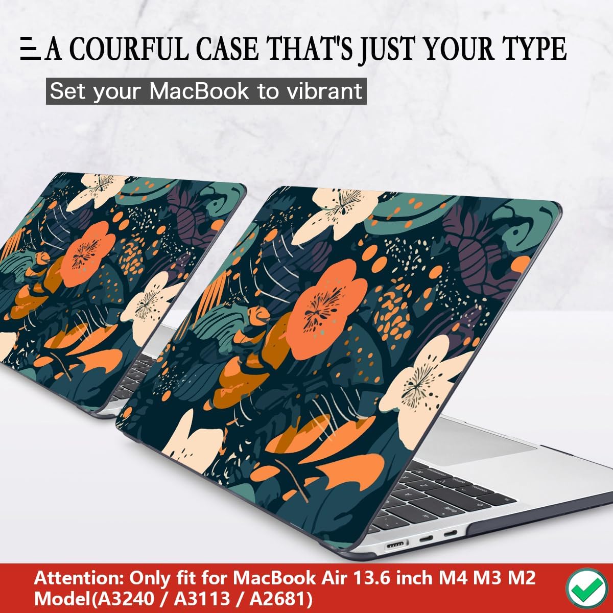 CISSOOK Compatible with MacBook Air 13.6 inch Case 2025 2024 2023 2022 Release M4 M3 M2 Chip, Plastic Flowers Hard Shell Keyboard Cover for MacBook Air 13.6 inch Case A3240 A3113 A2681, Little Flower