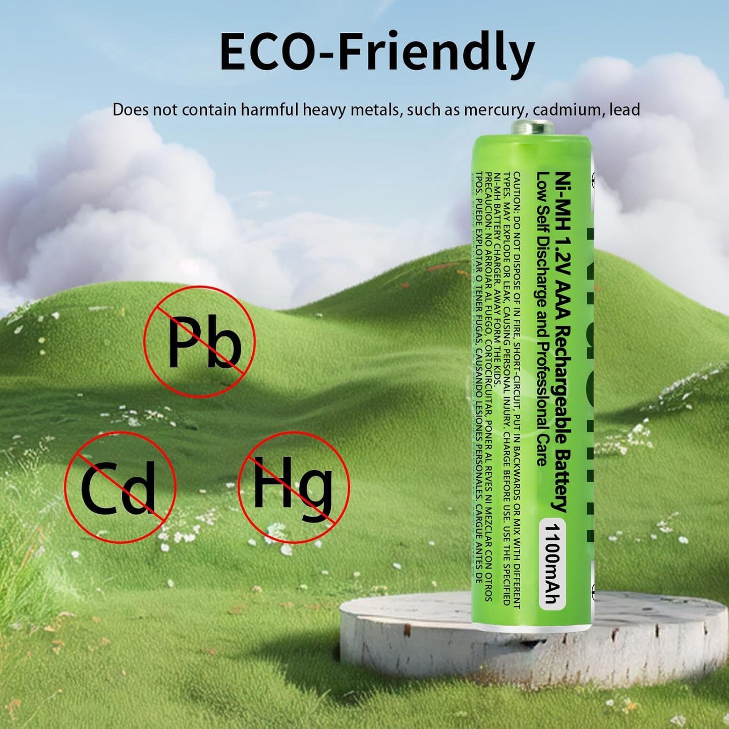 8 Pack NI-MH AAA Rechargeable Battery for Panasonic, 1.2V 1100mah AAA Rechargeable Batteries for Panasonic Cordless Phones Handset, Remote Controls, Electronics