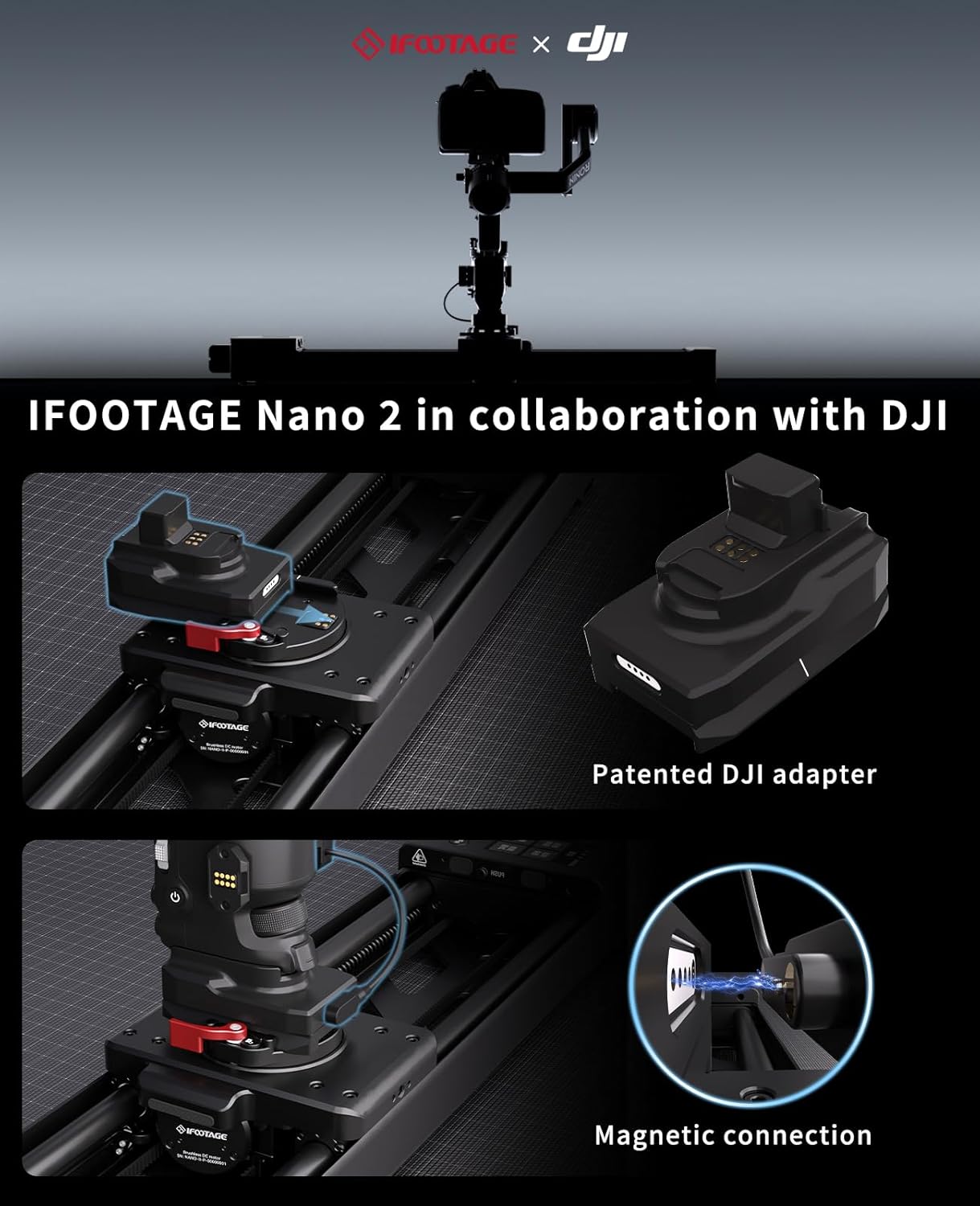 IFOOTAGE Shark Slider Nano II-660 (26 inch) Motorized Camera Shark Slider,Mobile APP/IPS Touch Screen Control,360°Panoramic Shooting,Ultra-Silent,Load up to 7.7lbs