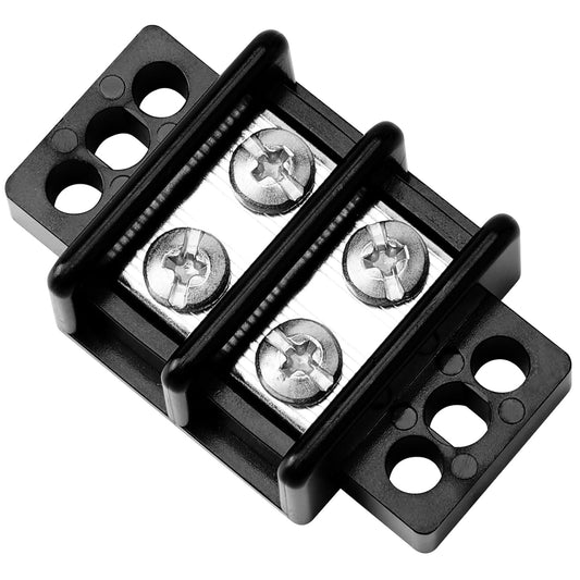 GLOSO Marine Terminal Blocks TBD Double Row Stainless 10-22 AWG Cu, 30A/600V- 1 Pack, 2 Poles