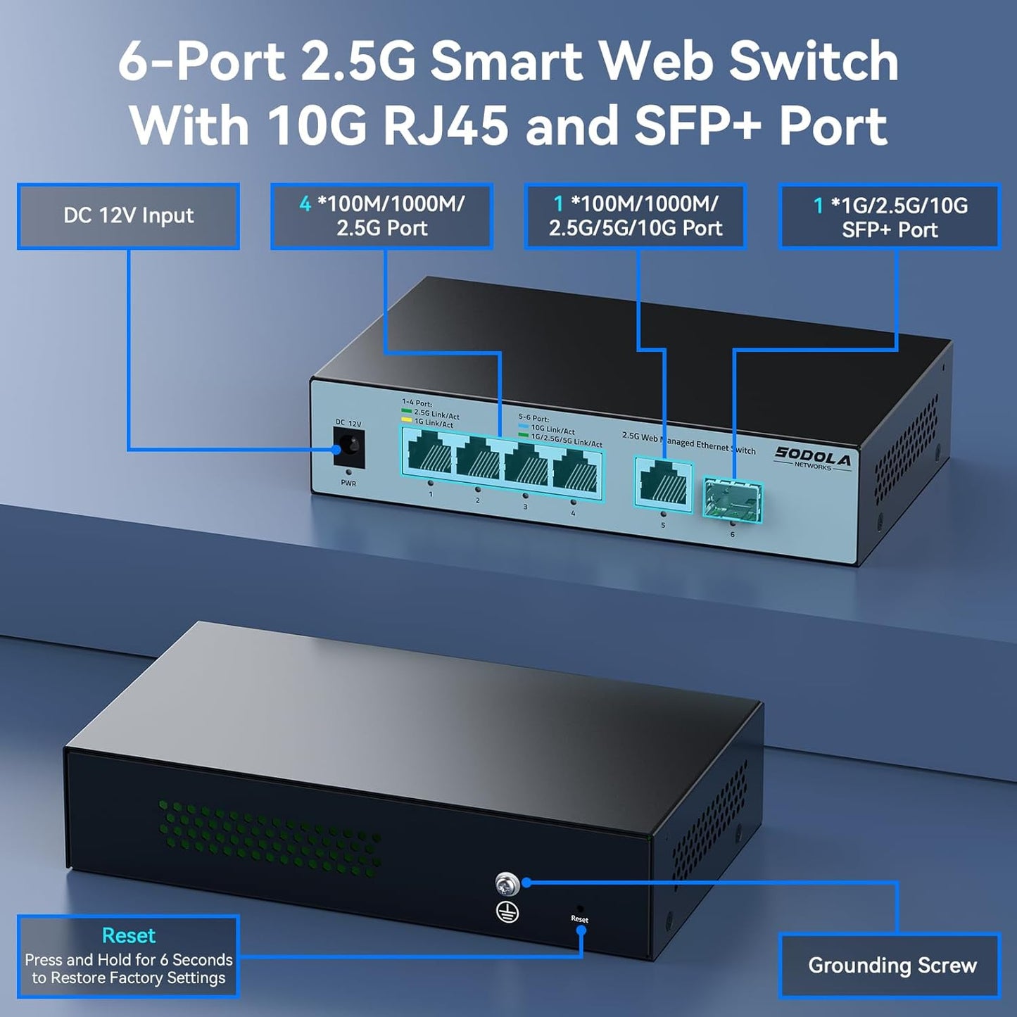 SODOLA 2.5Gb Easy Web Managed Switch