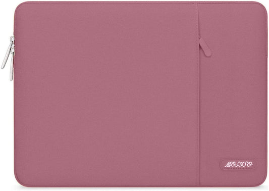 MOSISO Laptop Case 14 inch, 14 inch Laptop Sleeve Compatible with HP Lenovo Dell ASUS Acer, HP Stream, Dell Latitude, Lenovo IdeaPad, Polyester Vertical Computer Sleeve Bag with Pocket, Dusty Rose