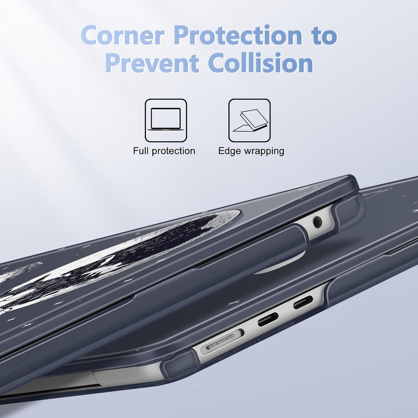 Case for MacBook Air 15 Inch 2025 2024 2023 Release M4 A3241 M3 A3114 M2 A2941, Hard Shell with Screen Protector & Keyboard Cover, Compatible with Touch ID - Astronaut Enjoy