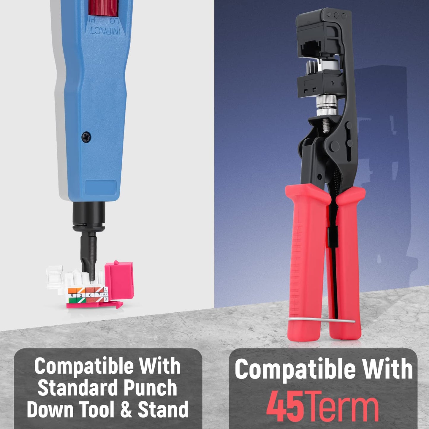 Everest 45° Angled RJ45 Cat6 Keystone Jacks 10-Pack in Pink - Slim Profile Female RJ45 Connectors - Cat 6 Keystone Jack - Compatible with 45° Angled Speed Termination Tool - 45Term (B0BL3GS7ZY)