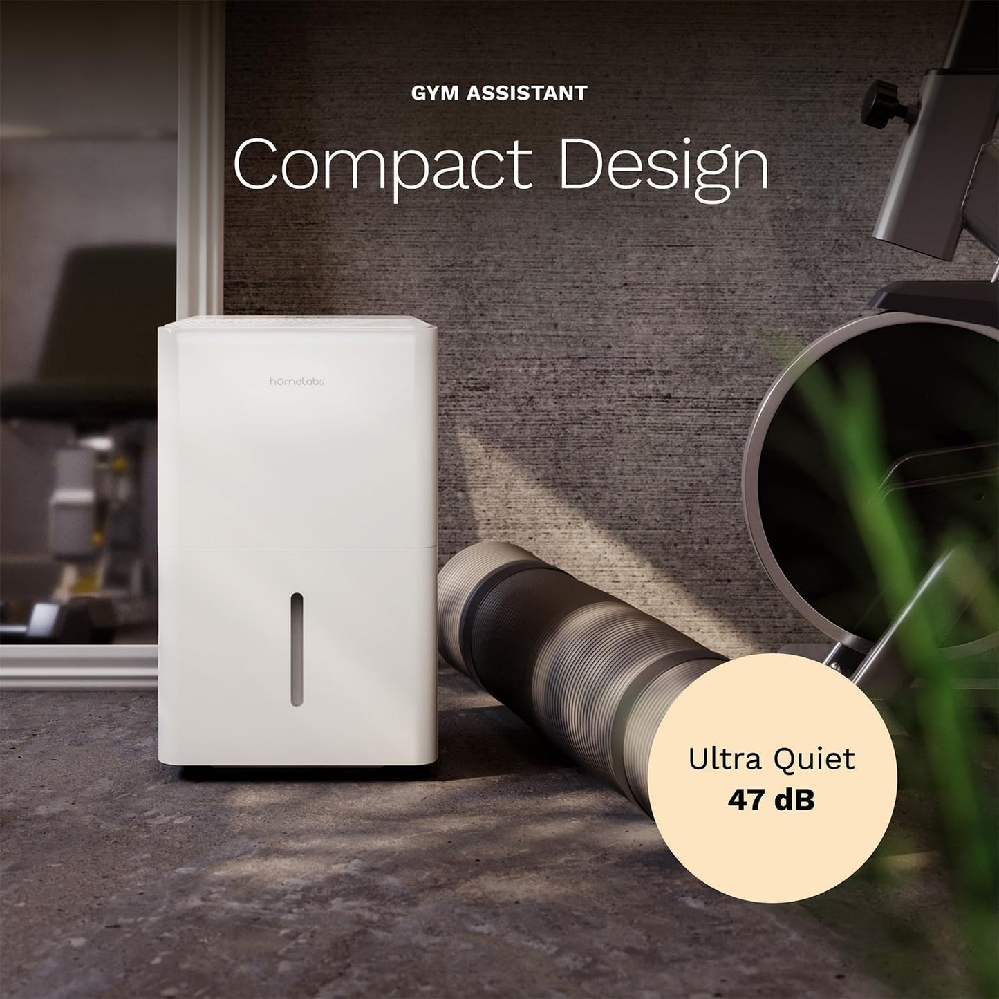 hOmeLabs 25 Pint Wi-Fi Dehumidifier for up to 3,500 Sq Ft Rooms (MAX 64 Pint at 95°F, 90% RH) – High-Efficiency Moisture Removal for Medium to Large Spaces with Auto Shut-Off and Quiet Operation