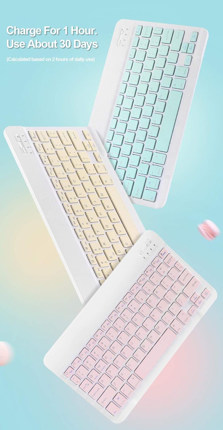 AnMengXinLing Keyboard Case for iPad mini 5 with Mouse, Detachable Wireless Bluetooth Keyboard Pencil Holder Slim Leather Smart Cover for iPad mini 5th Gen 2019, Green