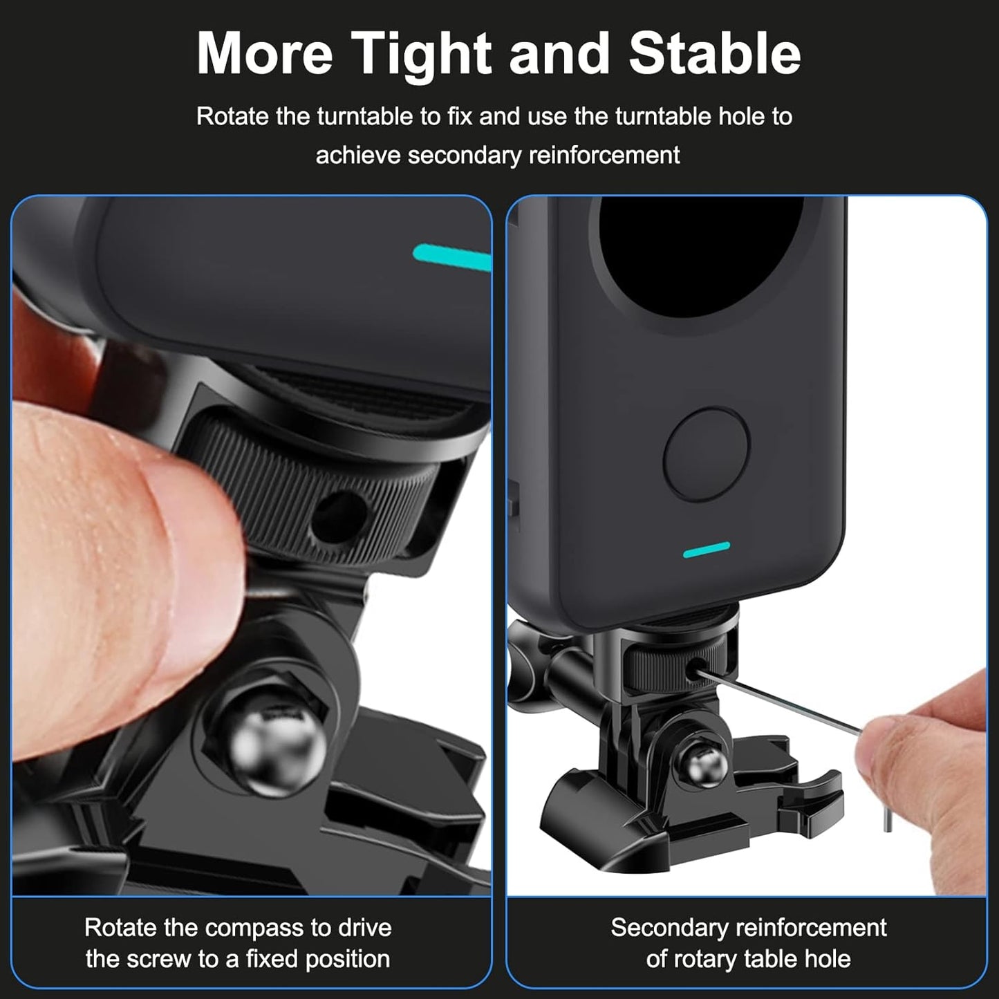 2 Pieces Camera Tripod Mount for Gopro Adapter 360°Adjustable Aluminum Alloy Conversion Adapter for GoPro Hero, Insta360, Sjcam Action Cameras and Other Standard 1/4 Accessories (GC-1)