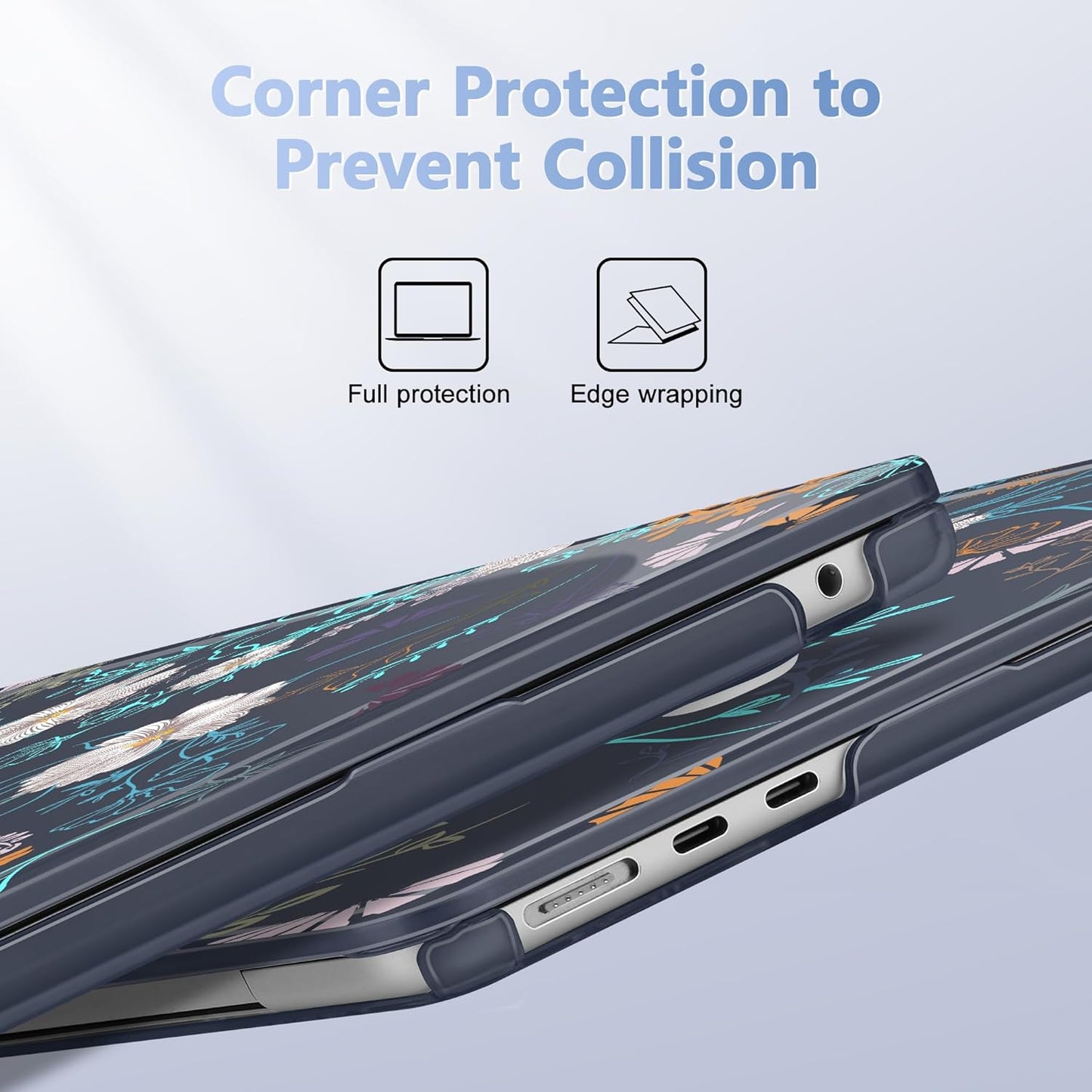 Case for MacBook Air 15 Inch 2025 2024 2023 Release M4 A3241 M3 A3114 M2 A2941, Hard Shell with Screen Protector & Keyboard Cover, Compatible with Touch ID, Rustic Flowers