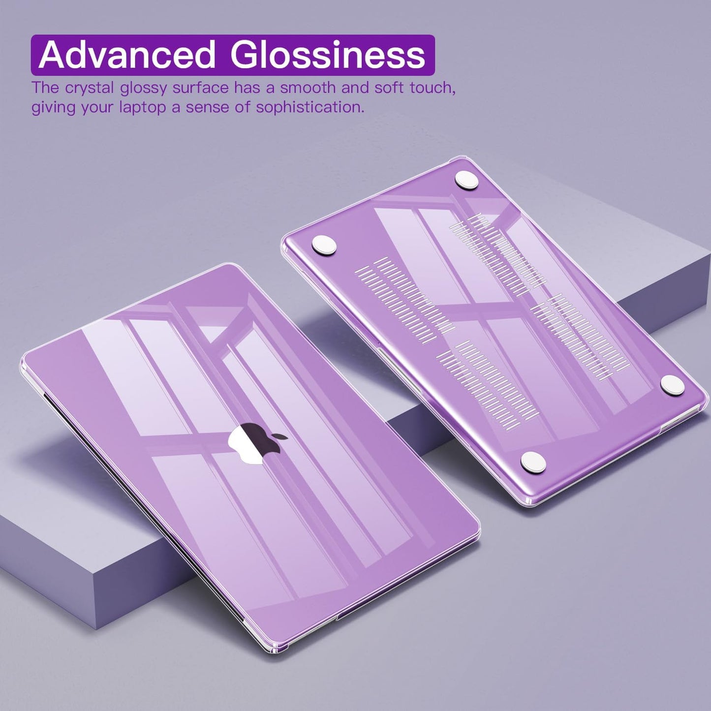 CISSOOK for MacBook Air 13.6 inch Case 2025 2024 2022 Release A3240 A3113 A2681 with Liquid Retina Display, Protective Hard Shell Case for MacBook Air 13 M2 M3 M4, Crystal Purple