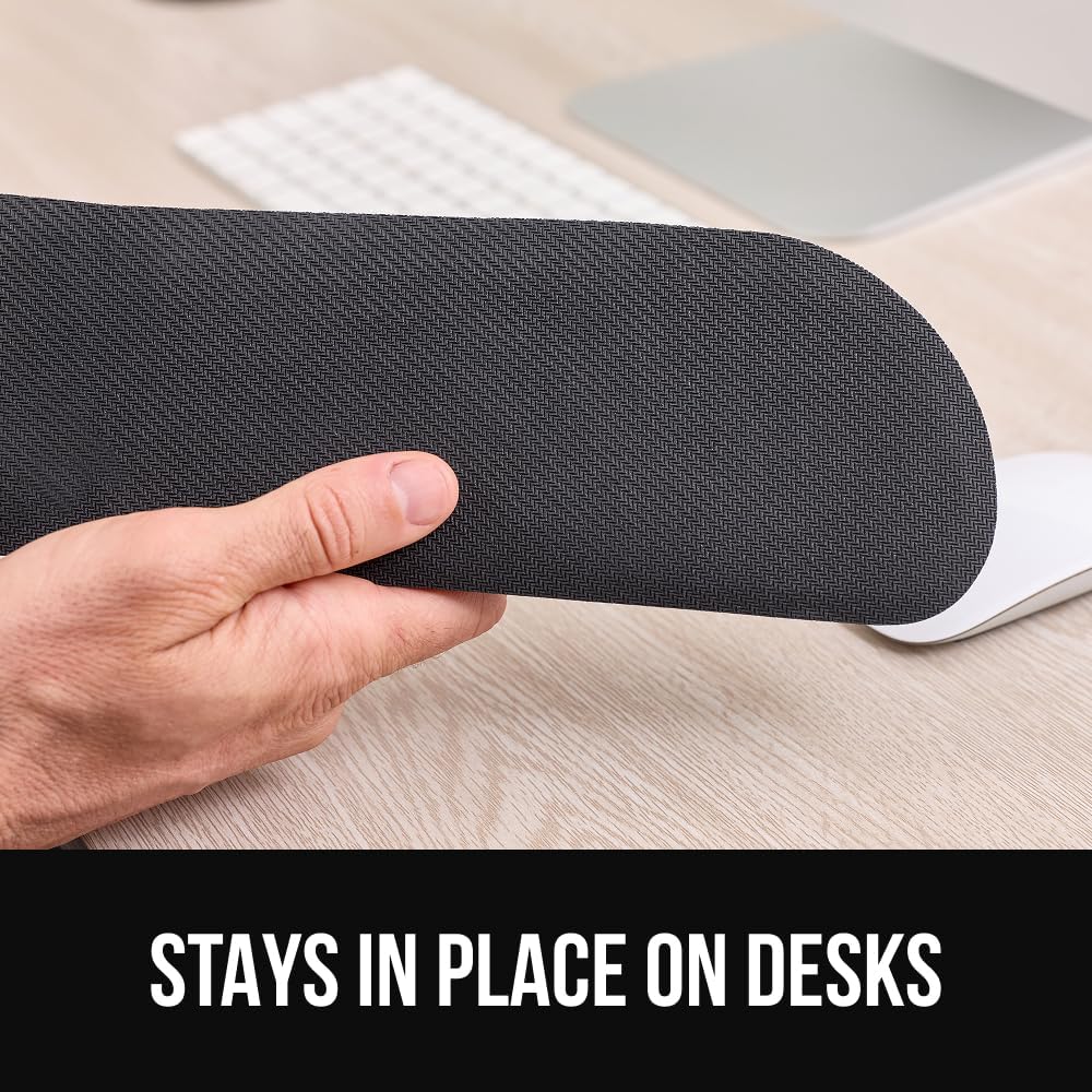 GORILLA GRIP Silky Gel Memory Foam Keyboard Wrist Rest for Computer and Mouse Pad, Ergonomic Design Typing Support, Desk Office Supplies, Hand & Arm Mousepad Cushion and Coaster, 3 Piece Set, Black