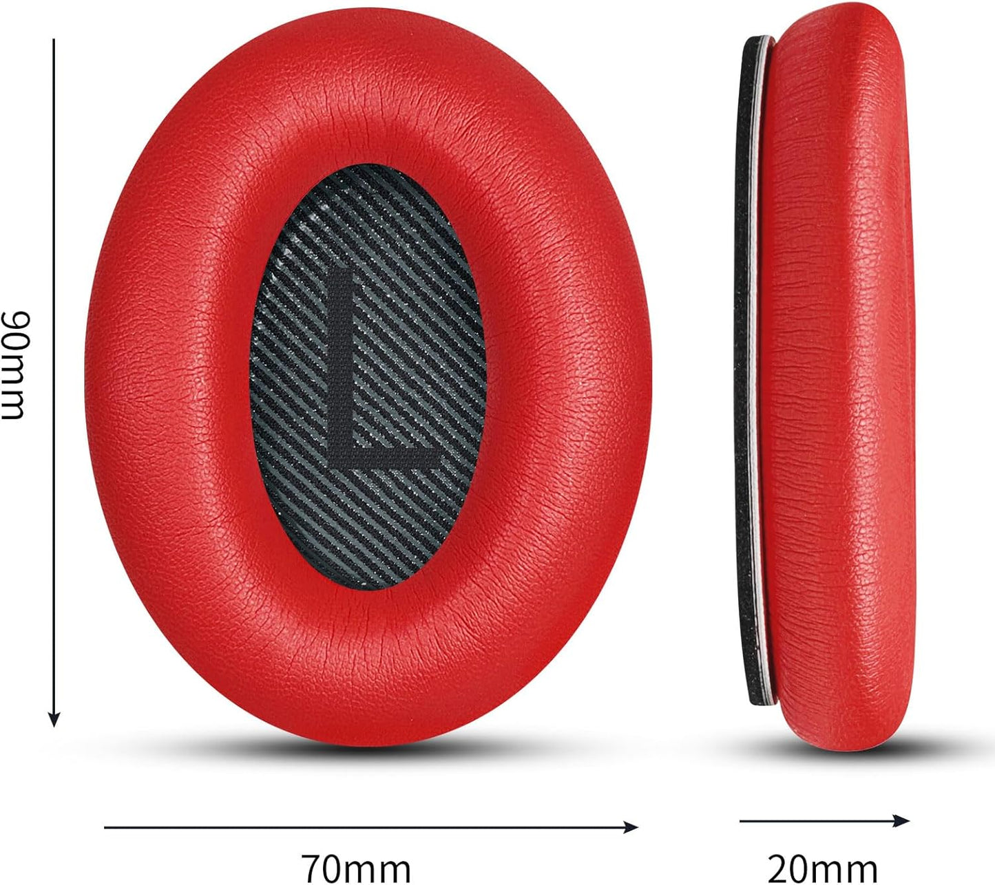 Headphones Replacement Ear Pads, Protein Leather earpad Cushions for Bose Quiet Comfort QC35 Headphones, Replacement Earpads, Softer Memory Foam - Red