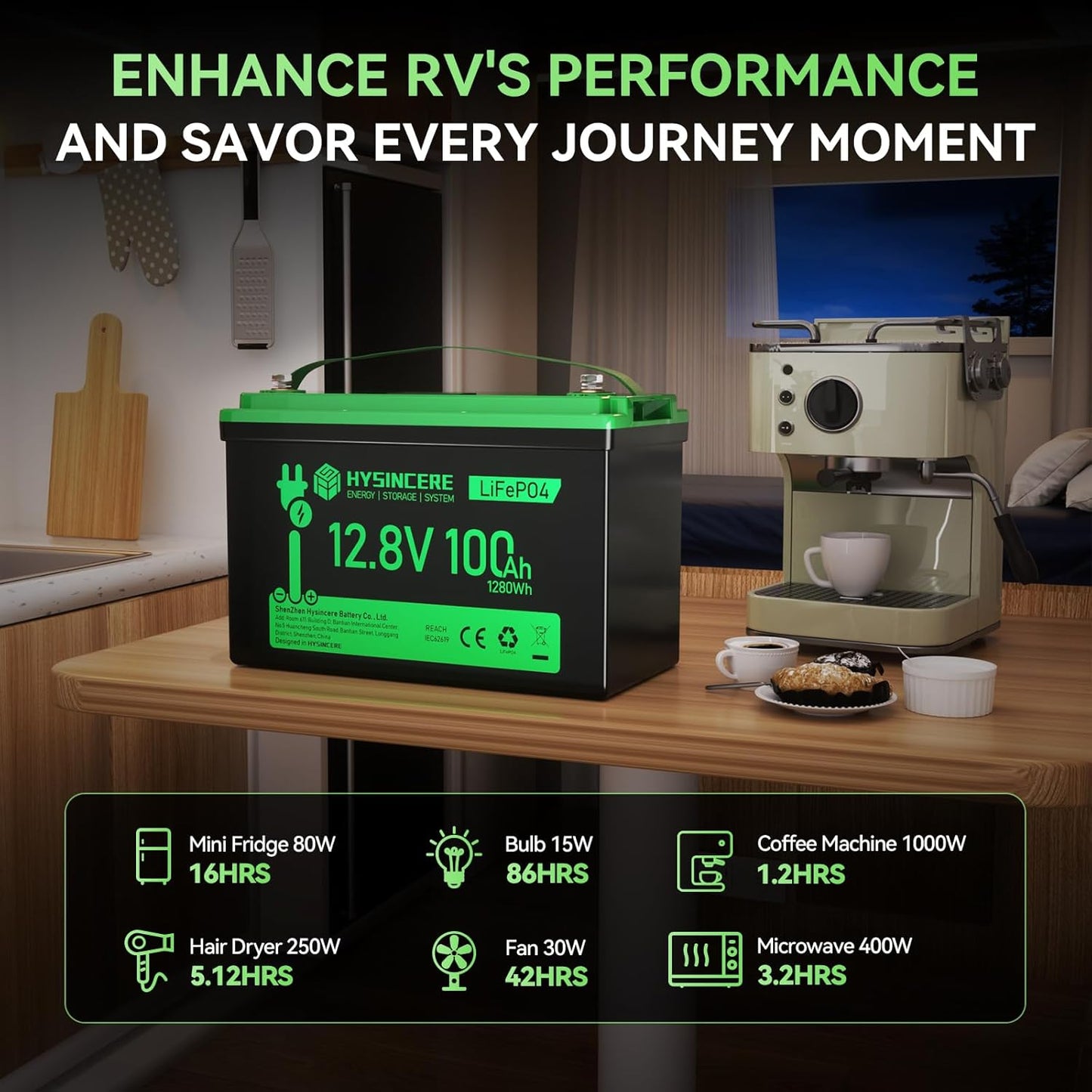 12V 100Ah LiFePO4 Battery BCI Group 31 Lithium Battery, Deep Cycle Battery with 100A BMS, 1280Wh Energy, Up to 15000 Cycles & 10-Year Lifespan for Trailer RV, Marine, Home Energy System