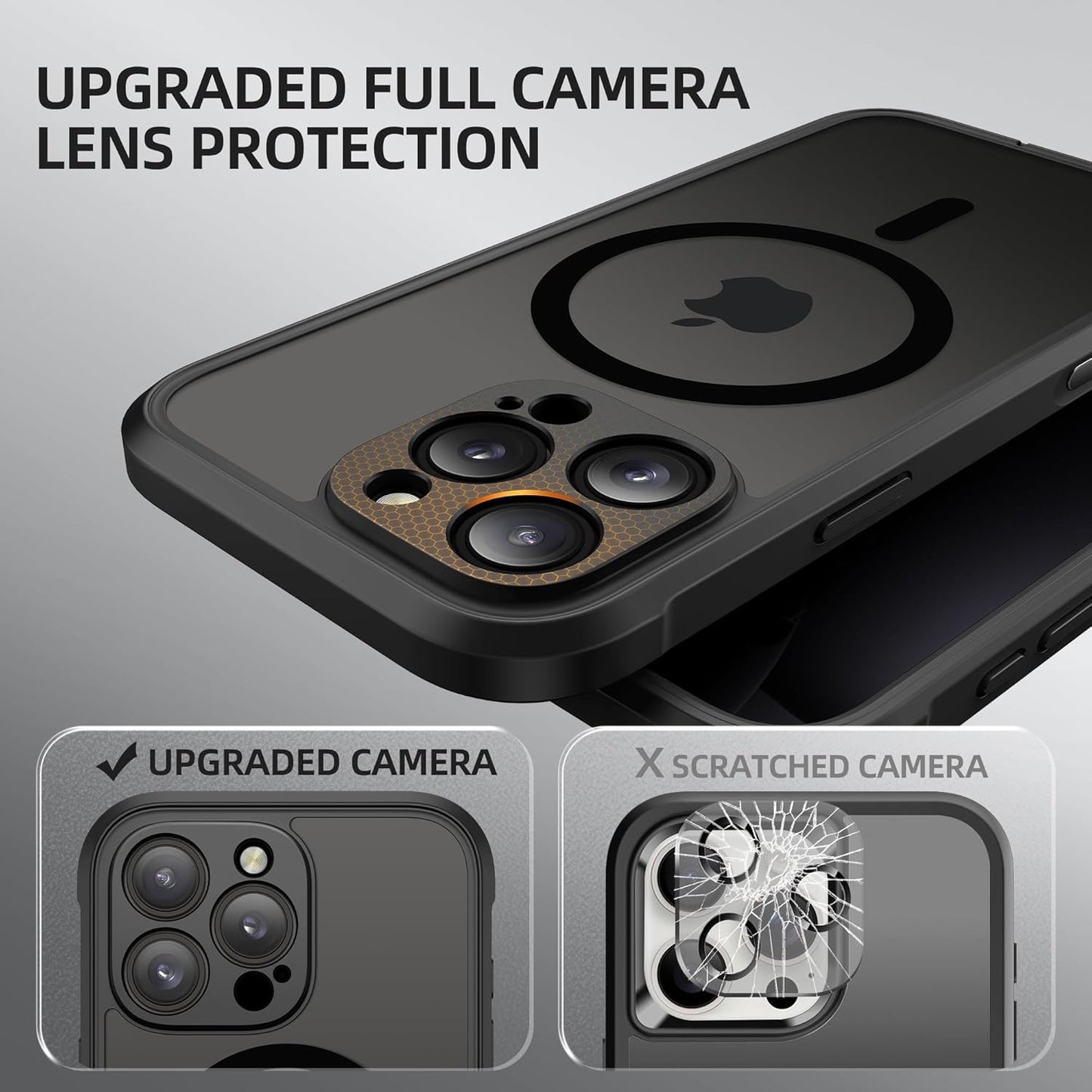 BERFY Magnetic for iPhone 16 Pro Case, Compatible with MagSafe, Built-in Privacy Screen Protector and Upgraded Camera Protection, Anti-Spy Full Body Shockproof Phone Case for 16 Pro 6.3", Matte Black