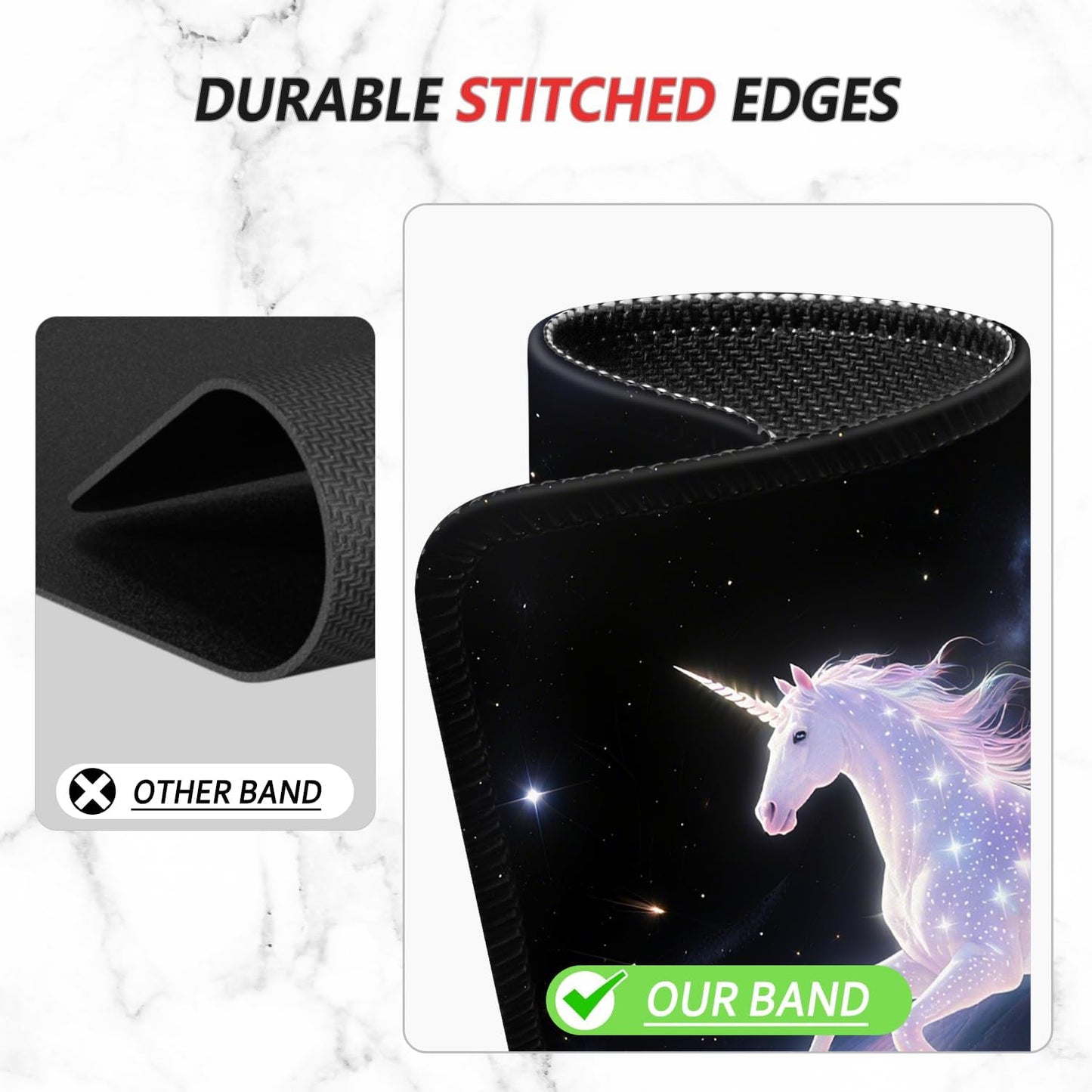 ITNRSIIET Mouse Pad Non-Slip Rubber Base Smooth Surface Stitched Edges Waterproof Durable Compatible with All Mice for Office & Gaming, Desk Accessory, 10.2x8.3x0.12 inch, Stellar