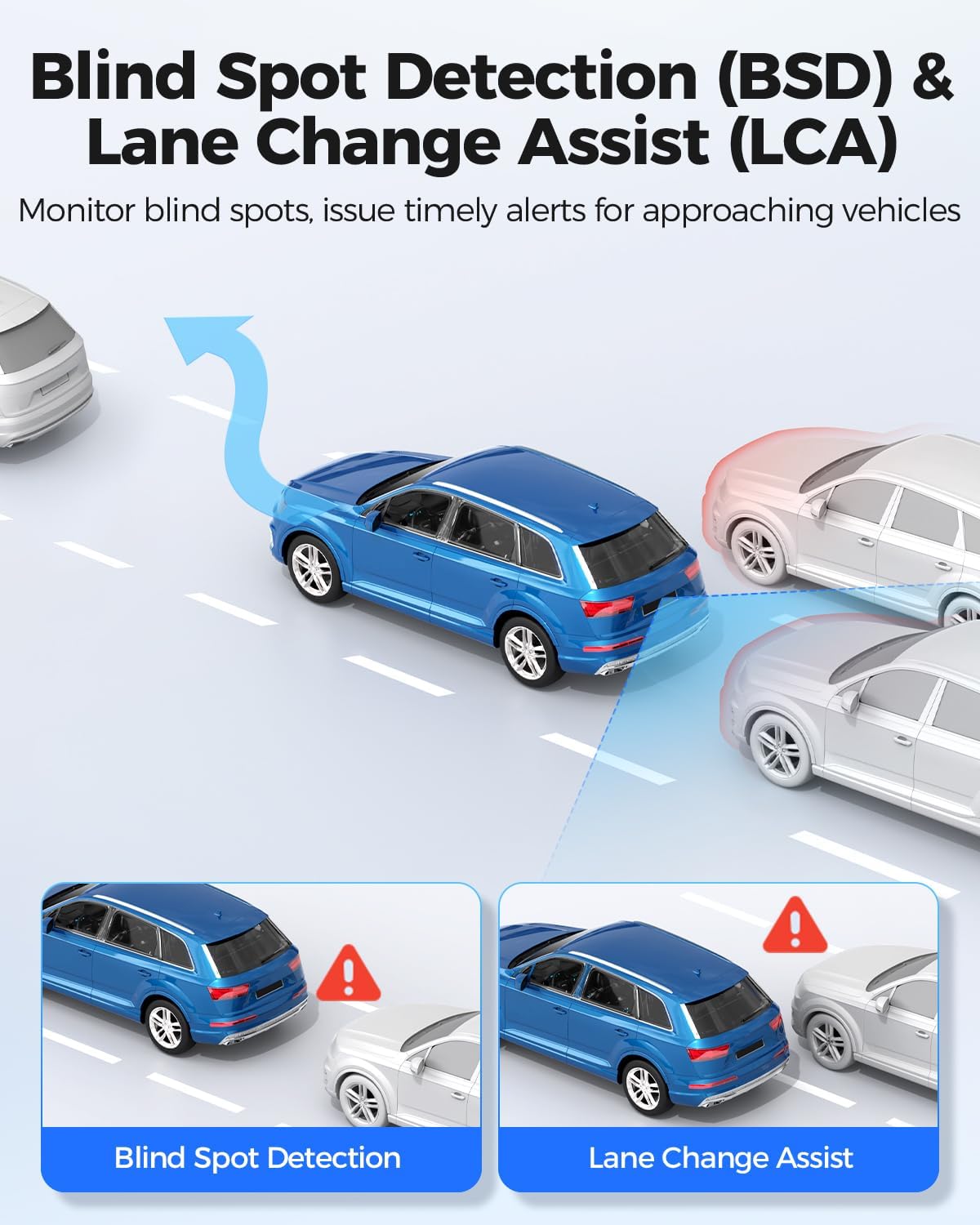 AZDOME PG17 Max 4K+2.5K Mirror Dash Cam with ADAS, BSD and LCA, 12" Rear View Mirror Camera with 5GHz WiFi and Voice Control, Rearview Mirror Backup Camera Includes 64GB Card, GPS, Parking Monitor