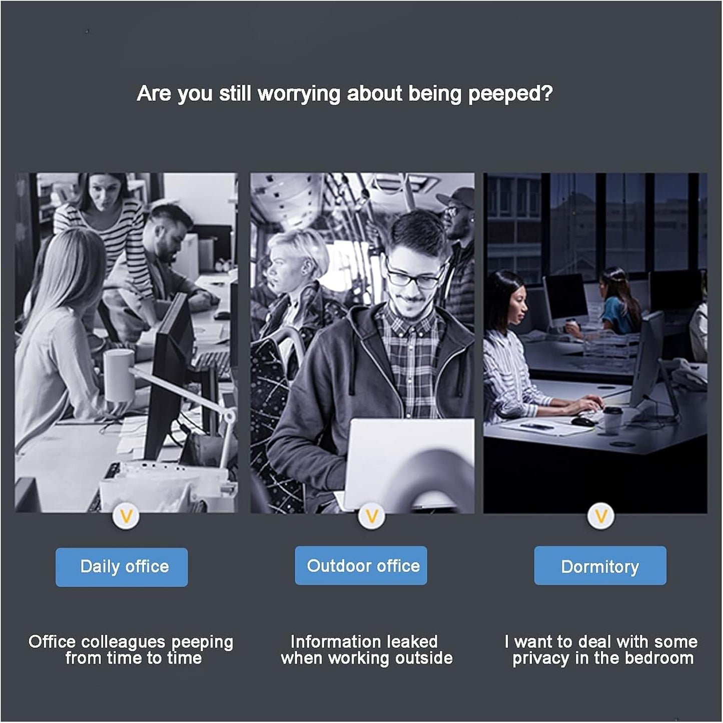 Hanging Computer Privacy Screen Protector Shield 25 inch 16:9 Widescreen Desktop Monitor, Anti Blue Light & Glare Filter - Compatible with LG Dell HP Acer and More (22.44X13.38 in)