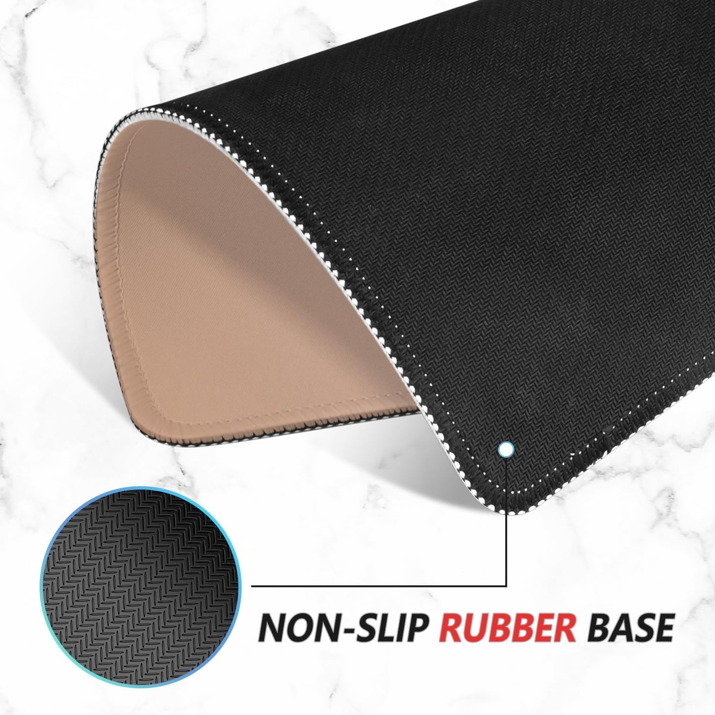 ITNRSIIET Mouse Pad Non-Slip Rubber Base Smooth Surface Stitched Edges Waterproof Durable Compatible with All Mice for Office & Gaming, Desk Accessory, 10.2x8.3x0.12 inch, Camel Gradient