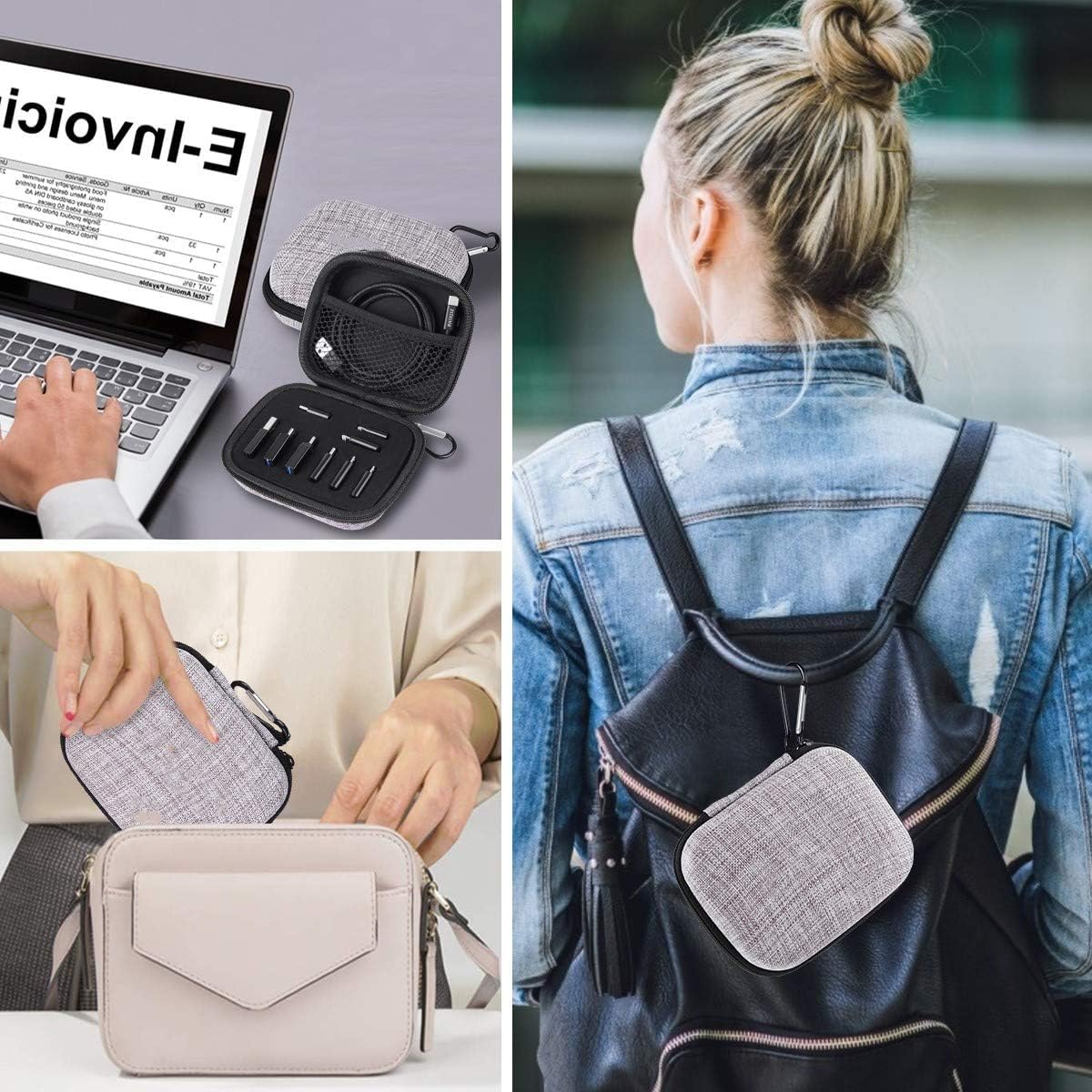 10-Piece Type C Adapter Kit, Compatible with Micro USB/Type C/USB OTG Adapter, Travel Case with and Carabiner, Includes USB Type C Cable