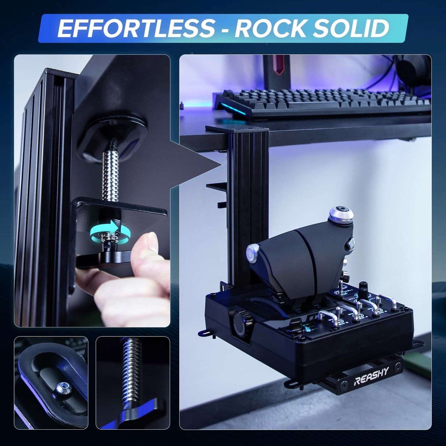 Hotas Mount, Joystick Mount, Aluminum Flight Stick Desk Mount for Logitech X56, X52, X52 Pro, Thrustmaster T.1600M, TCA, T.Flight Hotas One, 4, X, Airbus, VKB Gladiator Nxt (Red)