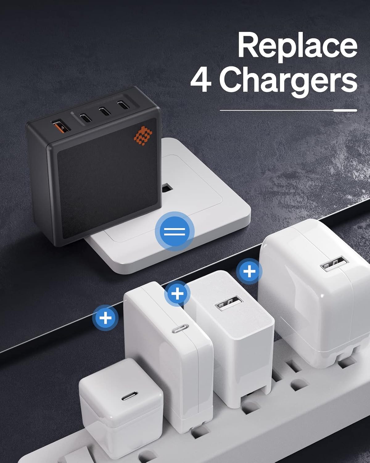 SlimQ 100W USB C Charger PD3.0 Quick Charging Station Block USB Type C Wall Foldable Plug Travel Adapter Fast Charger