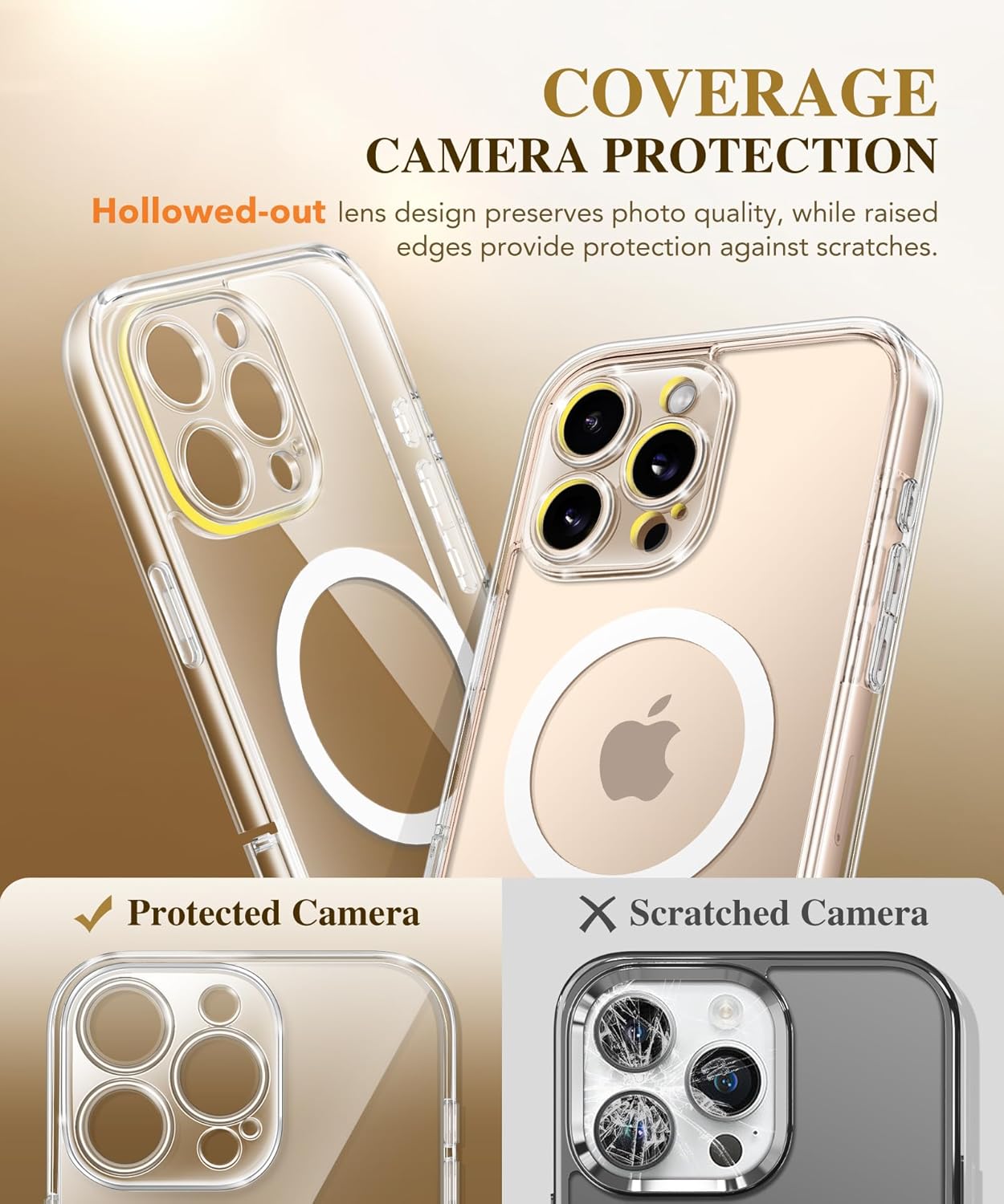 BERFY Magnetic for iPhone 16 Pro Case, Compatible with Magsafe, Built-in 9H Tempered Glass Screen Protector & Upgraded Camera Protection, Full-Body Shockproof Phone Case for 16 Pro 6.3", Clear