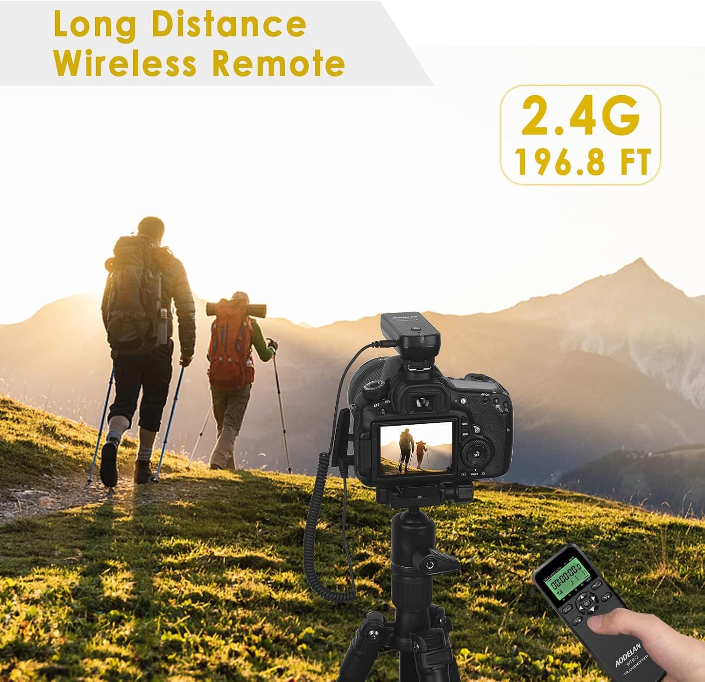 Wireless Shutter Intervalometer Timer Control with LCD and HDR for Nikon D750, D5300, D5600, D7200, D7500, Z6, Z7, Z9, D800, D850, Coolpix P1000