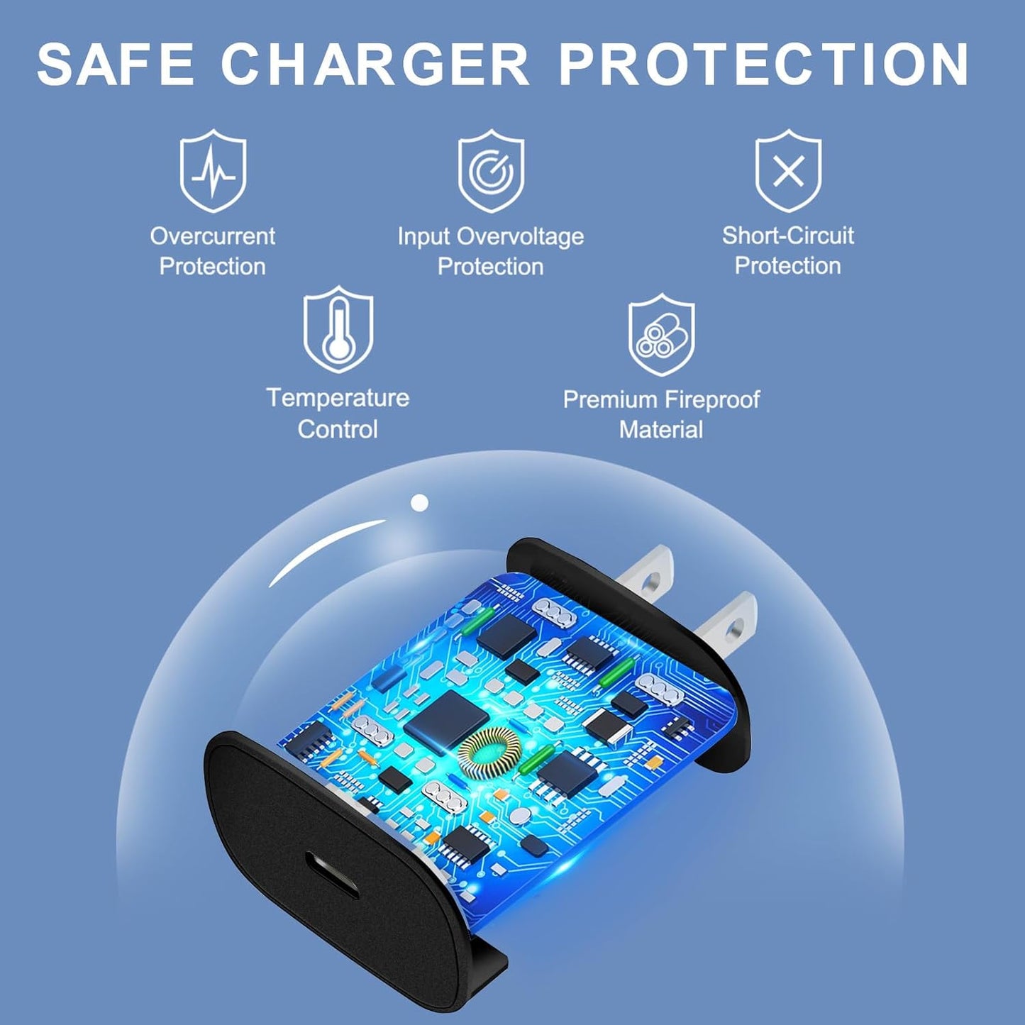 30W USB C Phone 15 Charger Fast Charging Block for iPhone 15/15 Pro Max/15 Pro/15 Plus/Samsung Galaxy S23 Ultra/S23/S23+/S22/S22 Ultra/S22+/S21 Ultra/S20 Ultra/Note 20 & 6.6Ft USB C Charger Cable