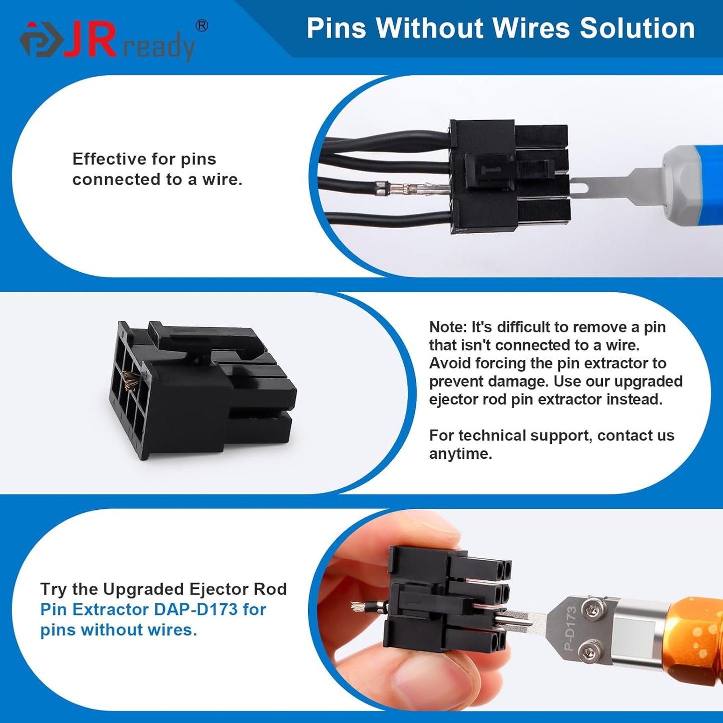 JRready DRK-D173P Molex 11-03-0044 Mini-Fit Jr. Extraction Tool Molex Pin Extractor Tool Molex Pin Removal for ATX EPS PCI-E Connectors Terminal Release Tool ATX Pin Removal Tool