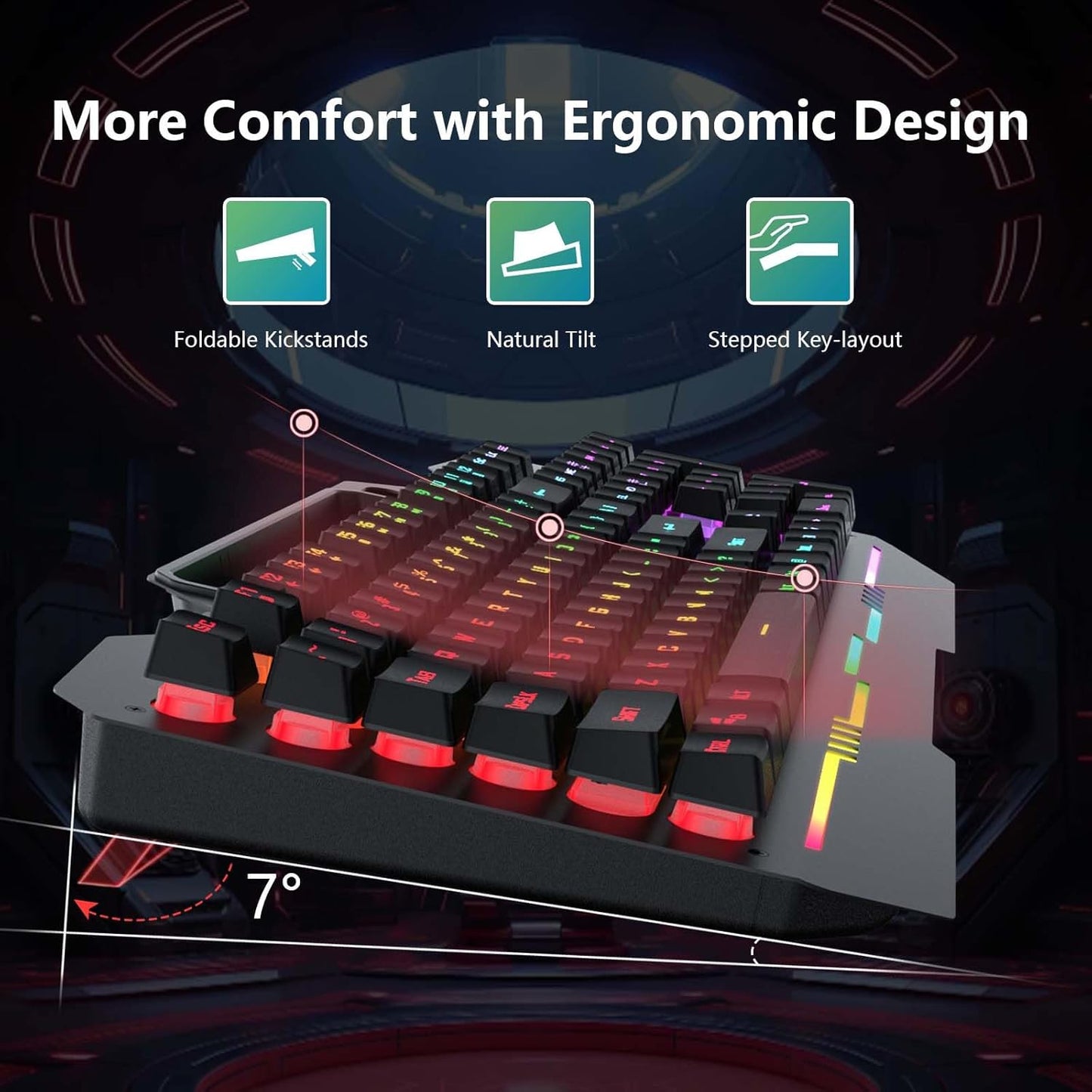 AULA Gaming Keyboard, T102 104 Keys Gaming Keyboard and Mouse Combo with RGB Backlit, All-Metal Panel, Anti-Ghosting, PC Game Keyboard and Mouse, USB Wired Keyboard Mouse for MAC Xbox PC Gamers