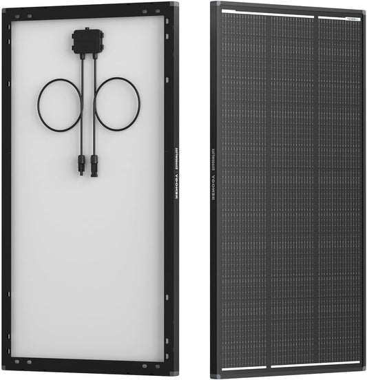 120W Solar Panel ShadowFlux Anti-Shading N-Type 16BB 12 Volt, 25% High-Efficiency, PV Module Power Charger for RV Marine Rooftop Farm Battery and Other Off-Grid Applications