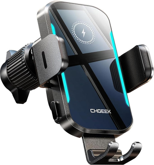 CHGeek Wireless Car Charger, 15W Fast Charging (Knight Black)