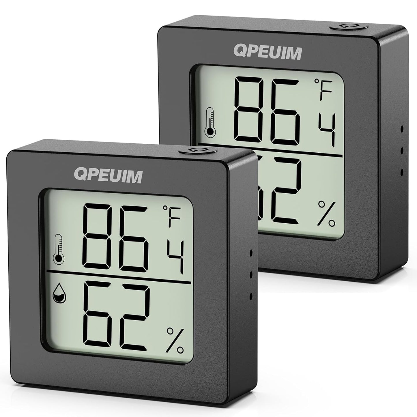 2 Pcs Digital Hygrometer Indoor Thermometer Humidity Meter Room Thermometer with Temperature and Humidity Monitor Mini Hygrometer Thermometers ℉/℃ for Greenhouse Cellar by QPEUIM