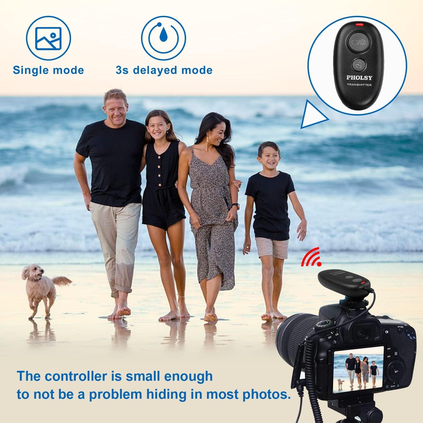 PHOLSY for Sony Shutter Release S8 Wireless Remote Shutter for Sony a1 a9 a9-ii a7 a7 ii iii iv, 7R-ii a7R-iv a7S a7S-iii ii, a6600 a6500 a6100 RX100M6 RX100M7 HX99 HX90 HX350 Replace Sony RM-SPR1