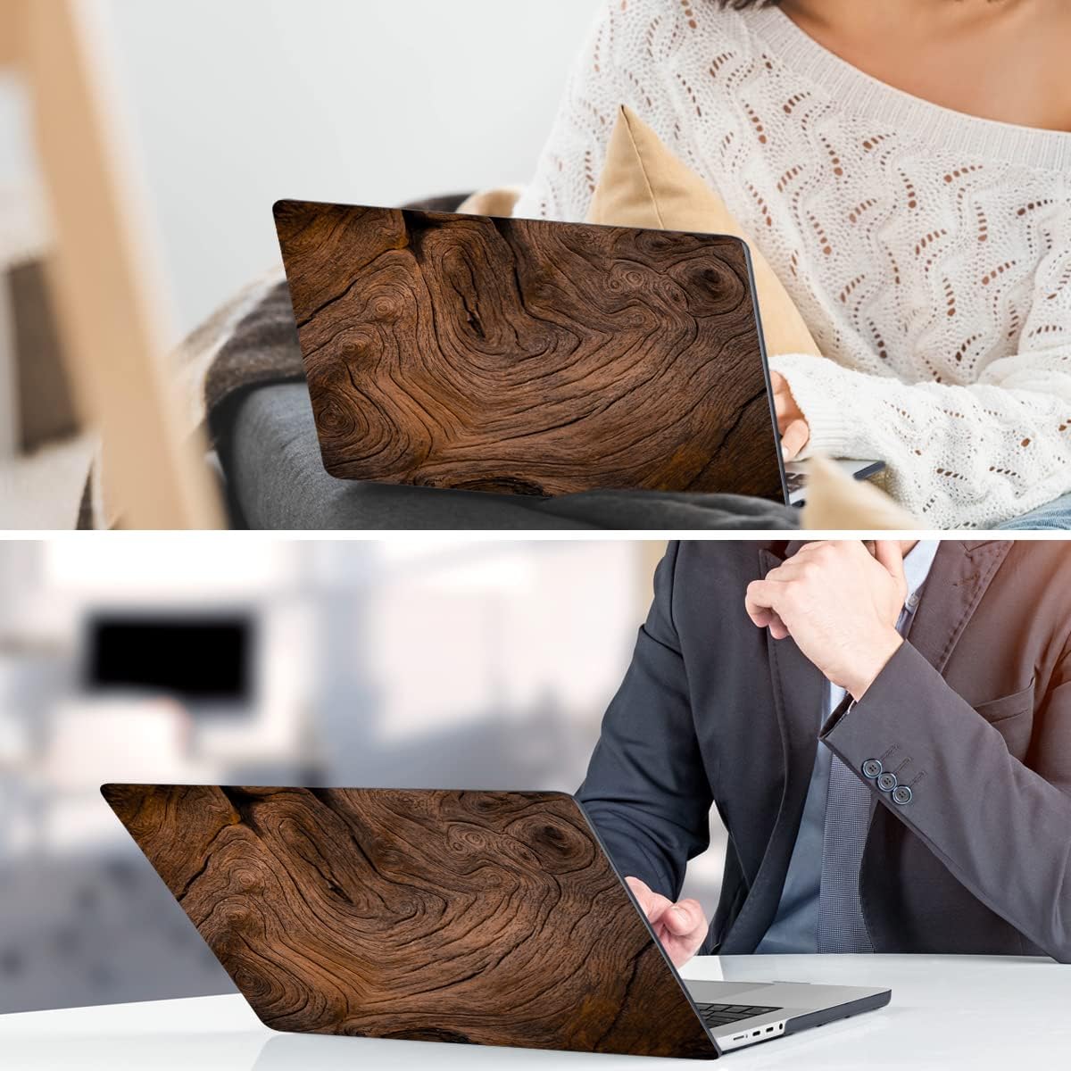 DONGKE for M4 MacBook Pro 16 Inch Case 2024 2023 2021 A3403 A3186 M3 A2991 M2 A2780 M1 A2485 Pro/Max Chip, Plastic Hard Shell Case & Keyboard Cover for Mac Pro 16 with Touch ID, Wood Grain