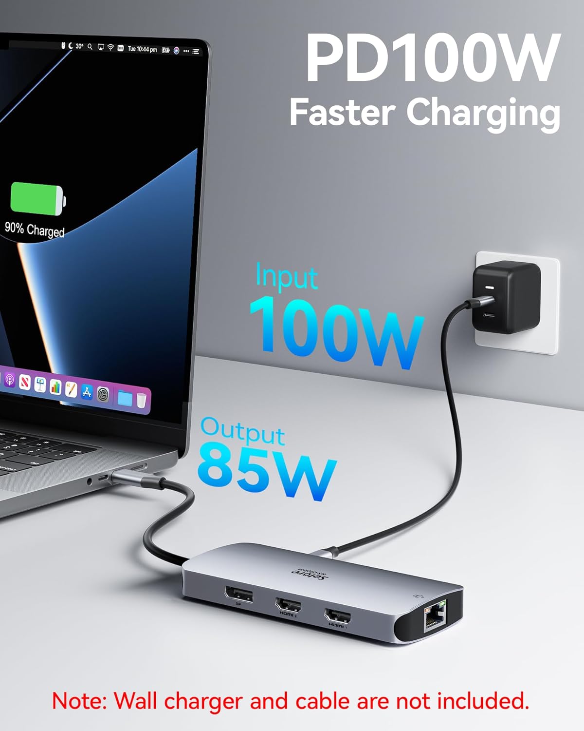 USB C Docking Station Dual Monitor, Selore Docking Station 3 Monitors Triple 4K Display with 2 HDMI, DisplayPort, 1 Gbps Ethernet, 100W PD Charging, USB 3.0 Ports Adapter for Dell, HP, Lenovo,etc