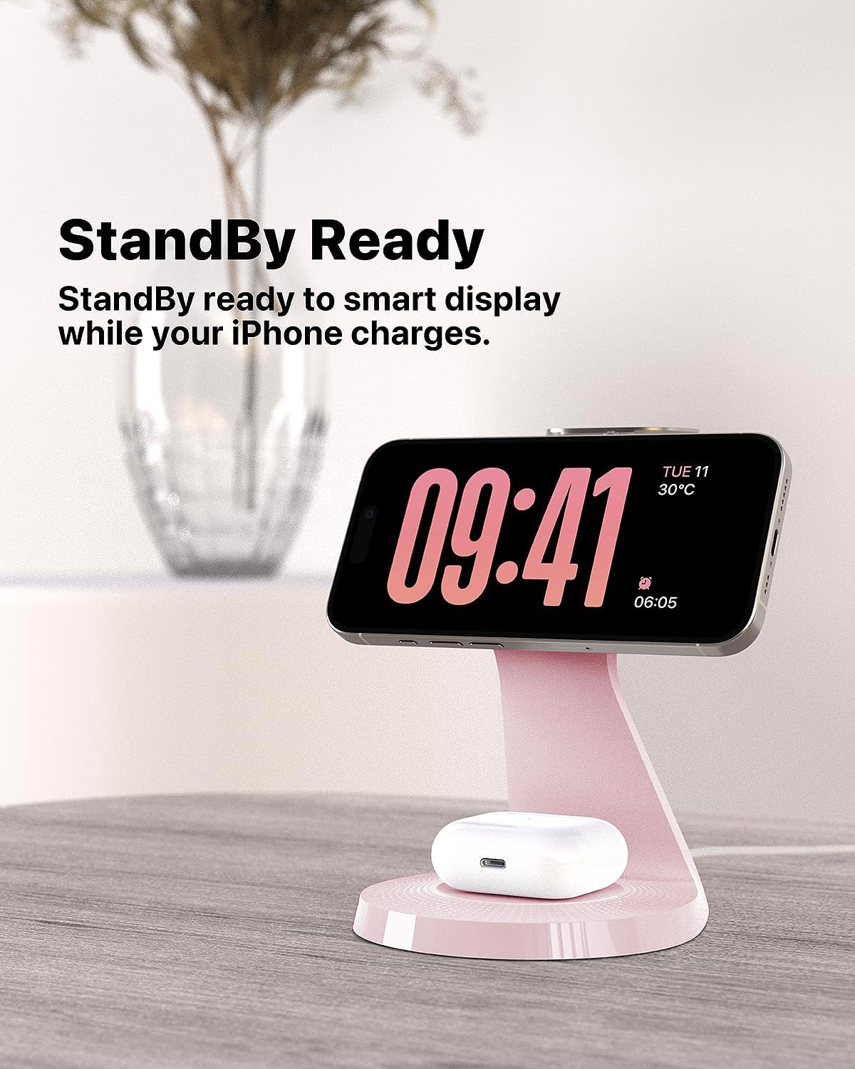 3 in 1 Charging Station for Apple Devices, Mag-Safe Charger Stand Fast Charging, Wireless Charger for iPhone 16/15/14/13/12 Series, & AirPods, & iWatch (USB-C Charger Included)