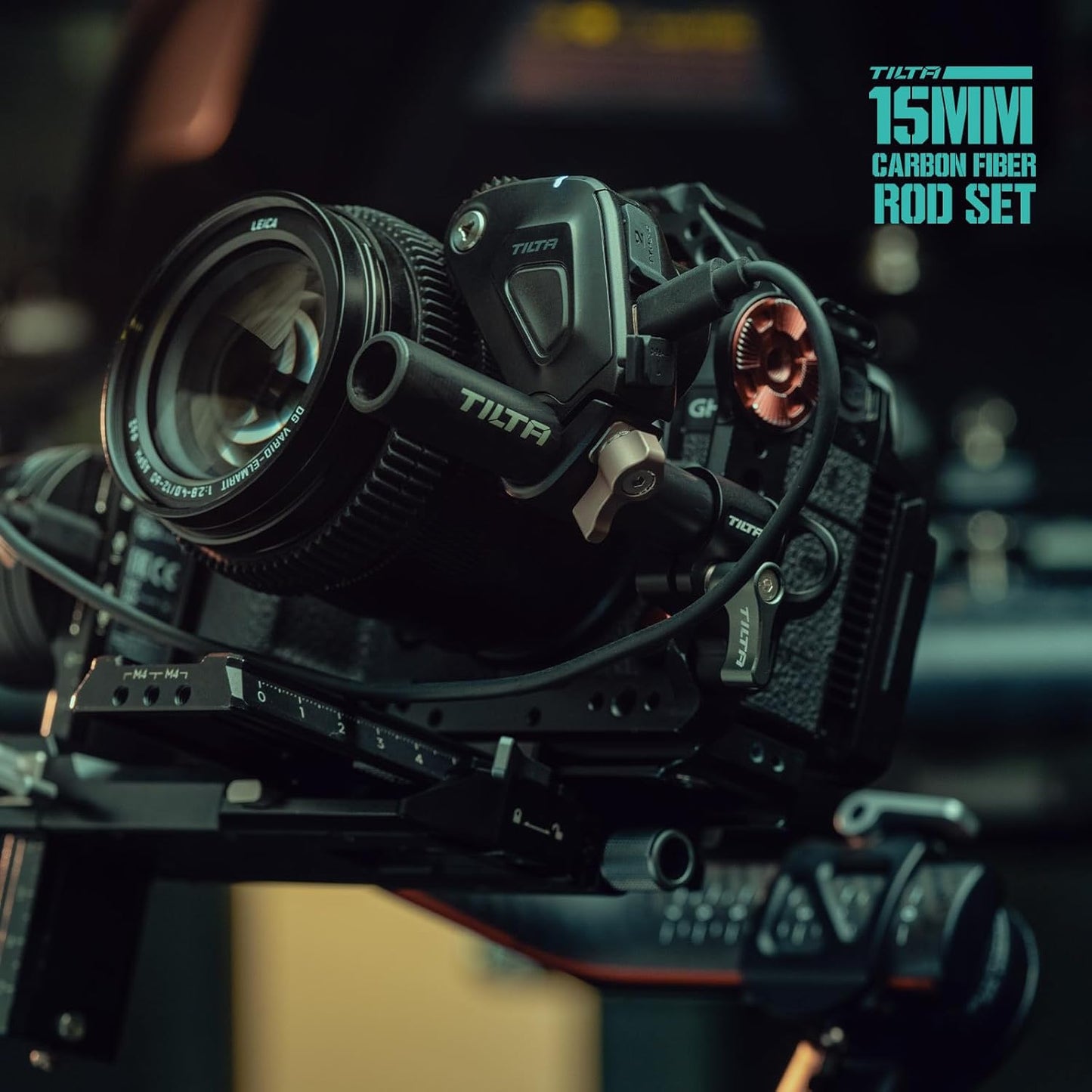 Tilta 2X Carbon Fiber Rods 15mm for Rail Support System | Increased Strength | Limited Reflection | Lightweight | DSLR Shoulder Rig, Camera Stabilizer Cage, Matte Box (20cm)