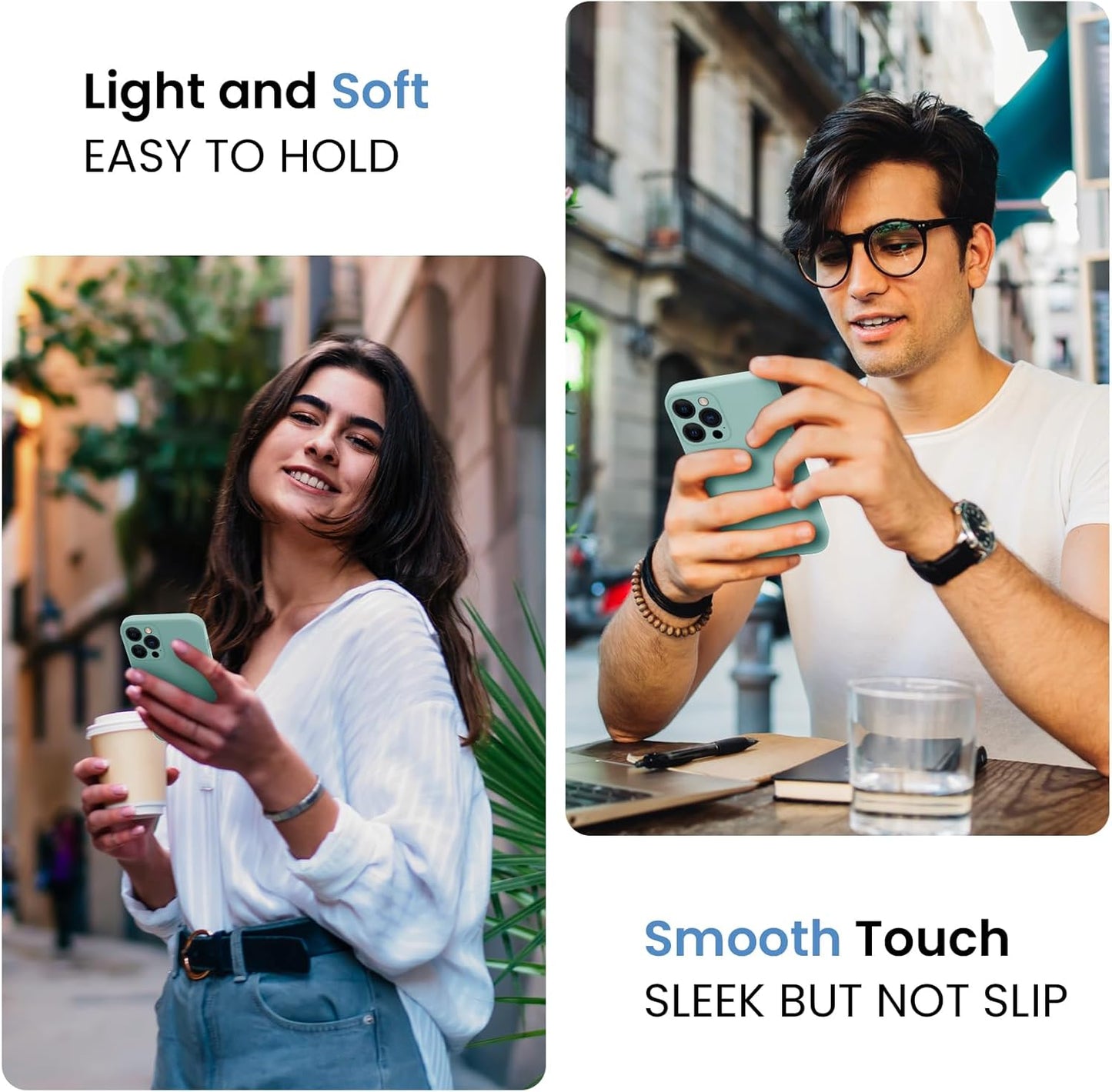 FireNova Designed for iPhone 15 Pro Max Case, Silicone Upgraded [Camera Protection] Phone Case with [2 Screen Protectors], Soft Anti-Scratch Microfiber Lining Inside, 6.7 inch, Mint Green