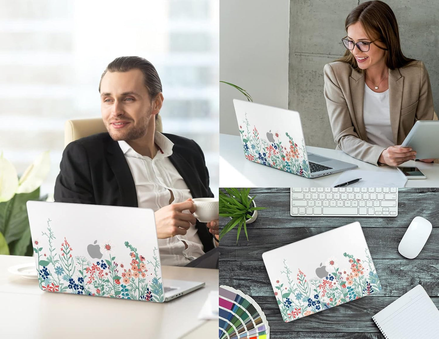 CISSOOK Matte Frosted Wildflower Hard Shell Case for MacBook Pro 14 Inch 2024 2023-2021 Release M4 A3112 A3185 A3401 M3 A2992 A2918 A2779 M2 A2442 M1, Plastic Cover for MacBook Pro 14 M1-M4 Chip