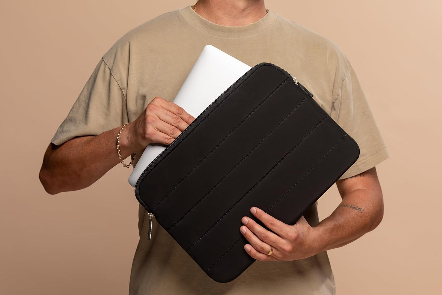 ANECDOTE Laptop Case 15-16 Inch – A Perfect Laptop Sleeve - Compatible with MacBook Air/Pro 15 inch M3 M2 M1 Chip Pro Max 2023-2021 – Fits Well, Made of 100% Nylon with Aesthetic Design (Black)