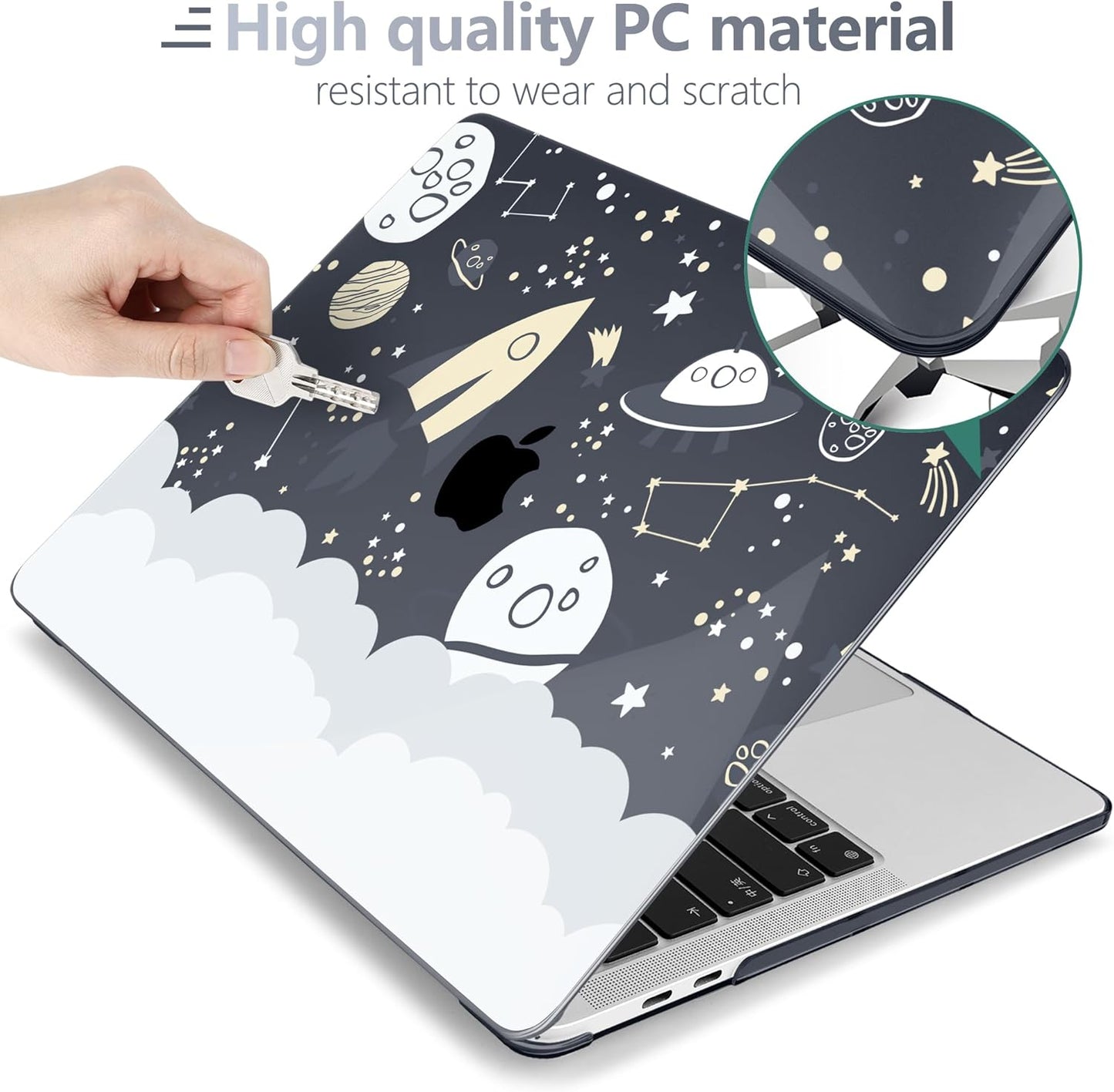 Batianda Case for M1 MacBook Air 13 Inch Model A2337 A2179 A1932 2021 2020 2019 Release,Lovely Creative Series Design Hard Shell with Keyboard Cover & Screen Protector, Aviation