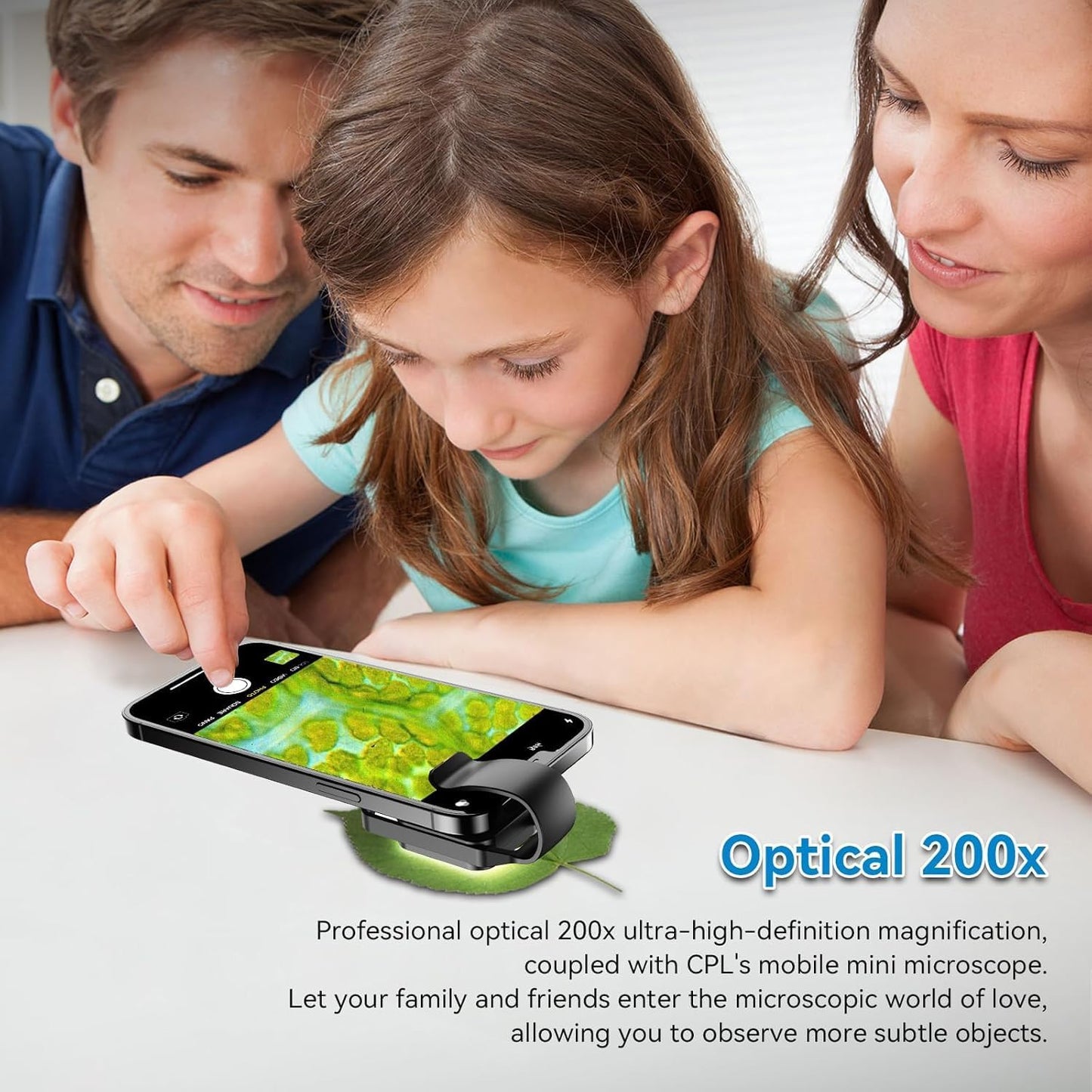 APEXEL 200X Phone Microscope Lens, Nano Zoom Phone Micro Lens for iPhone Android with LED Light CPL Universal Clip, Nanozoom Mini Pocket Digital Microscope, Portable Smartphone Macro Lens Camera