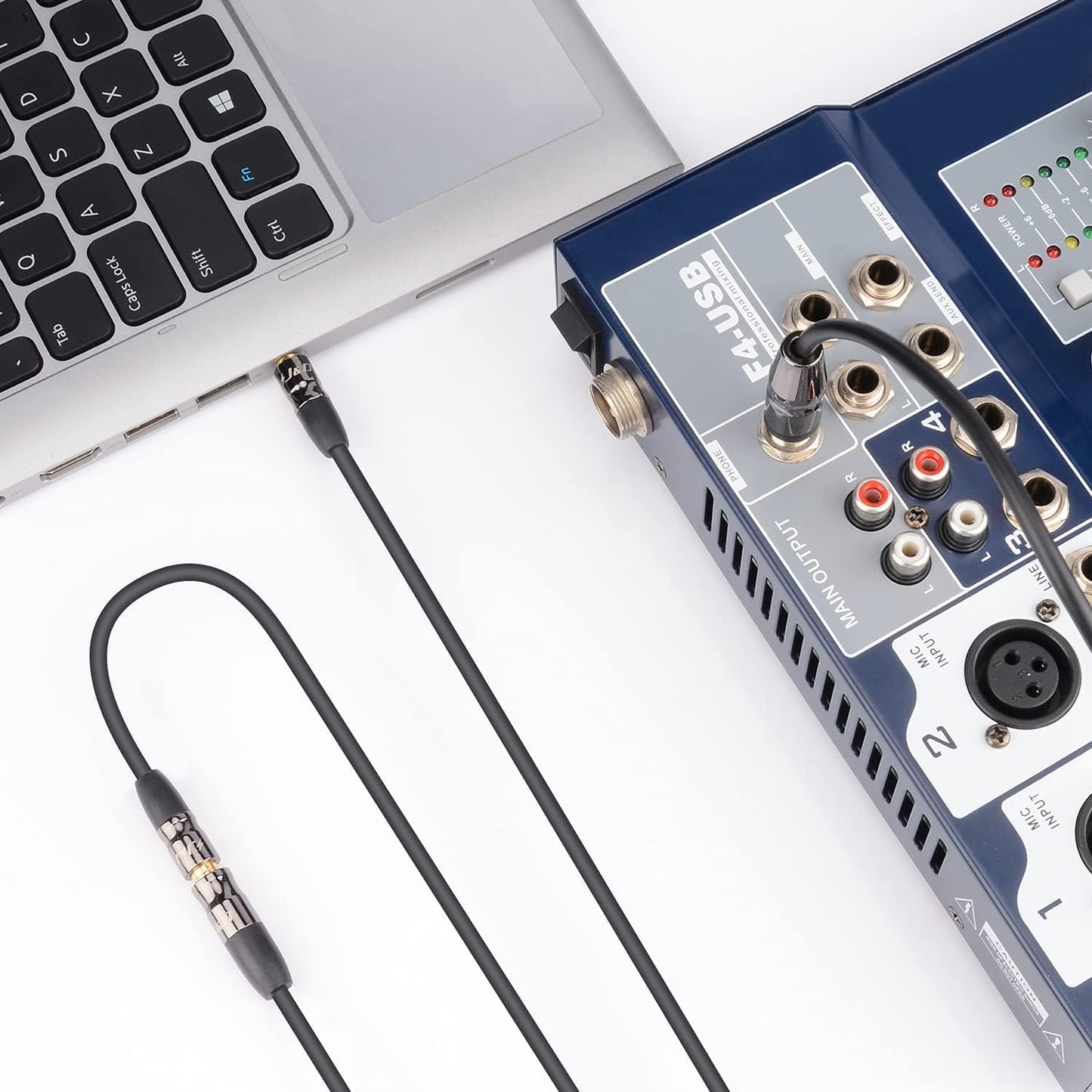 J&D 1/4 inch to 3.5mm Headphone Adapter, Heavy Duty Copper Shell Connecter Joint 3.5mm 1/8 inch Female TRS to 6.35mm Male TRS Stereo Audio Extension Cable (1 Feet)